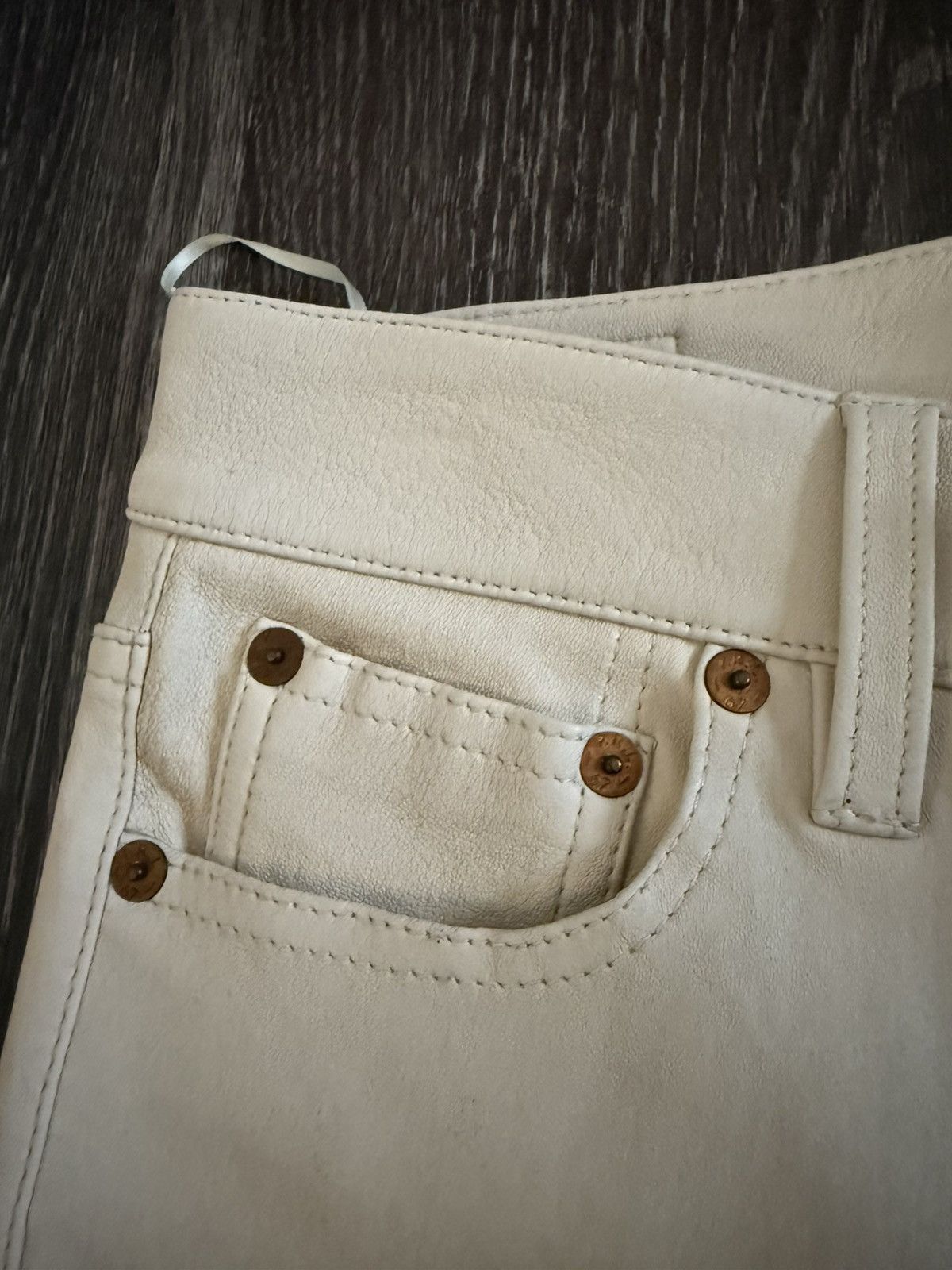 Polo Ralph Lauren NWT Lamb Skin White Leather pants Size 27" / US 4 / IT 40 - 5 Thumbnail