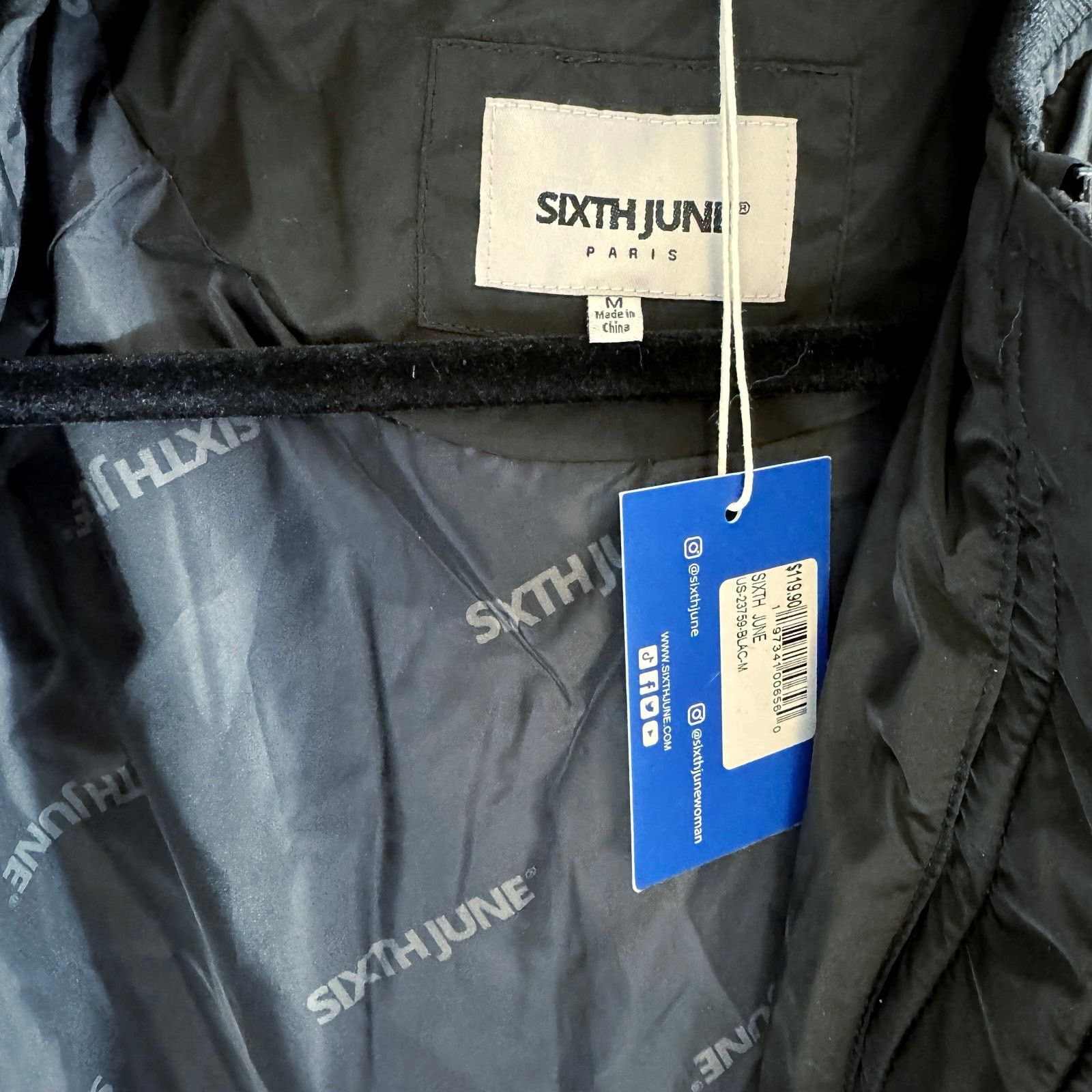 Sixth June Paris •NWT• Sixth June Paris Puffer Zip-up Jacket in Black •Medium Size US M / EU 48-50 / 2 - 8 Thumbnail