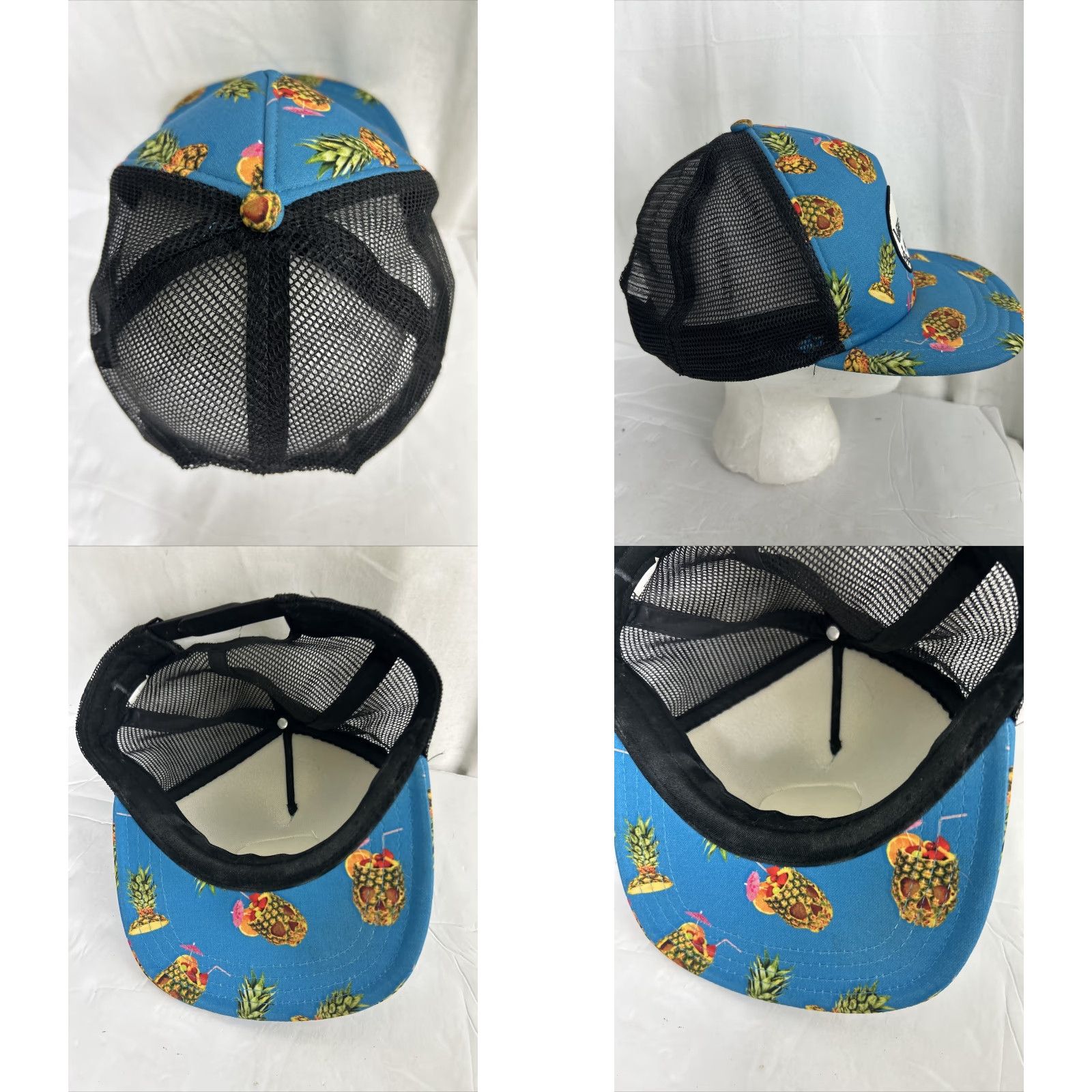 Vans Vans off the wall Men’s Classic patch pineapple print Skulls Blue Trucker Hat Hats Adjustable Men Blue Pineapple Patch Skulls Classic 90s Theme Size ONE SIZE - 8 Thumbnail