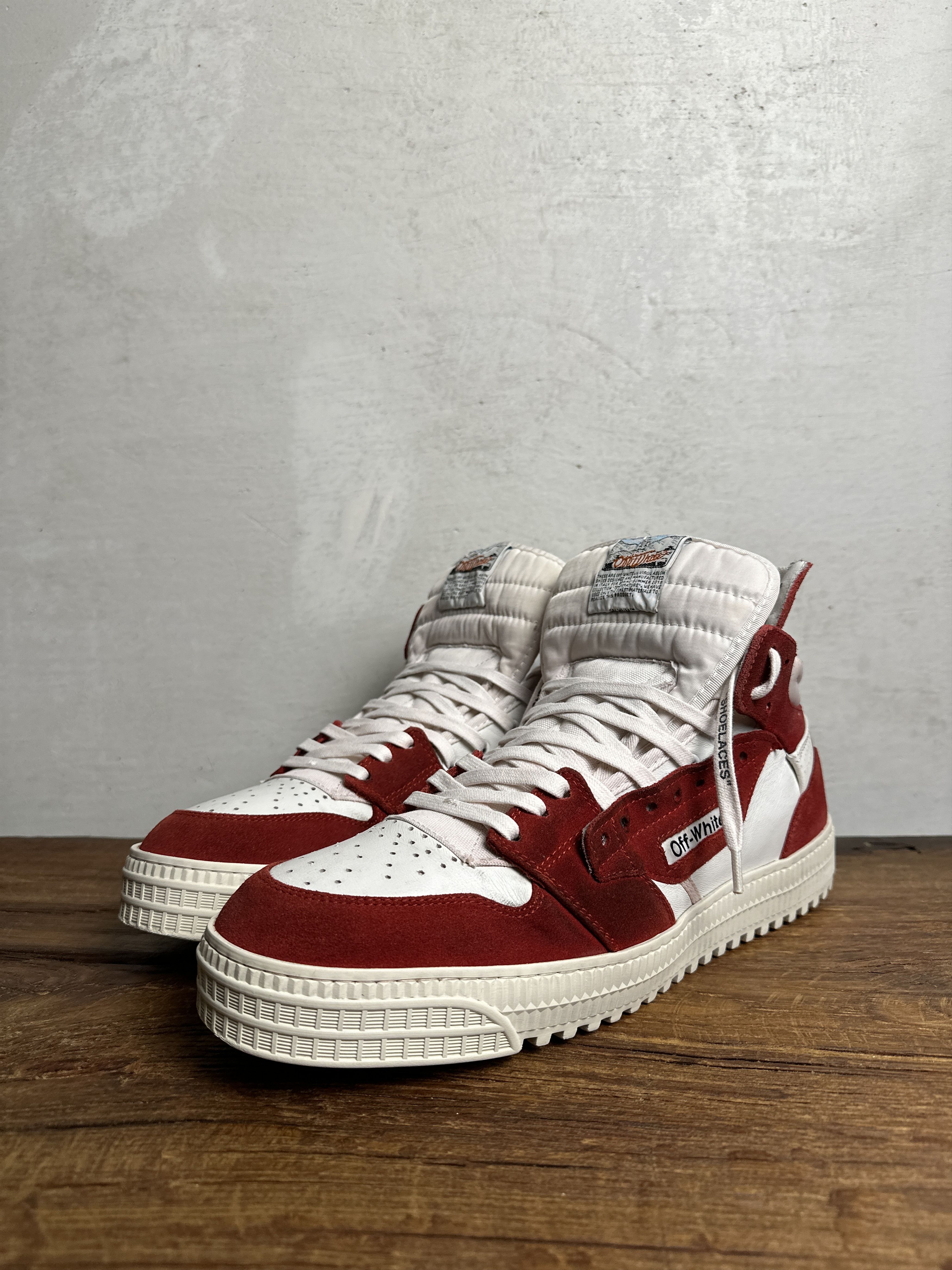 Off-White Off-White Off-Court 3.0 Red White Suede High-Top Shoes Size US 11 / EU 44 - 2 Thumbnail