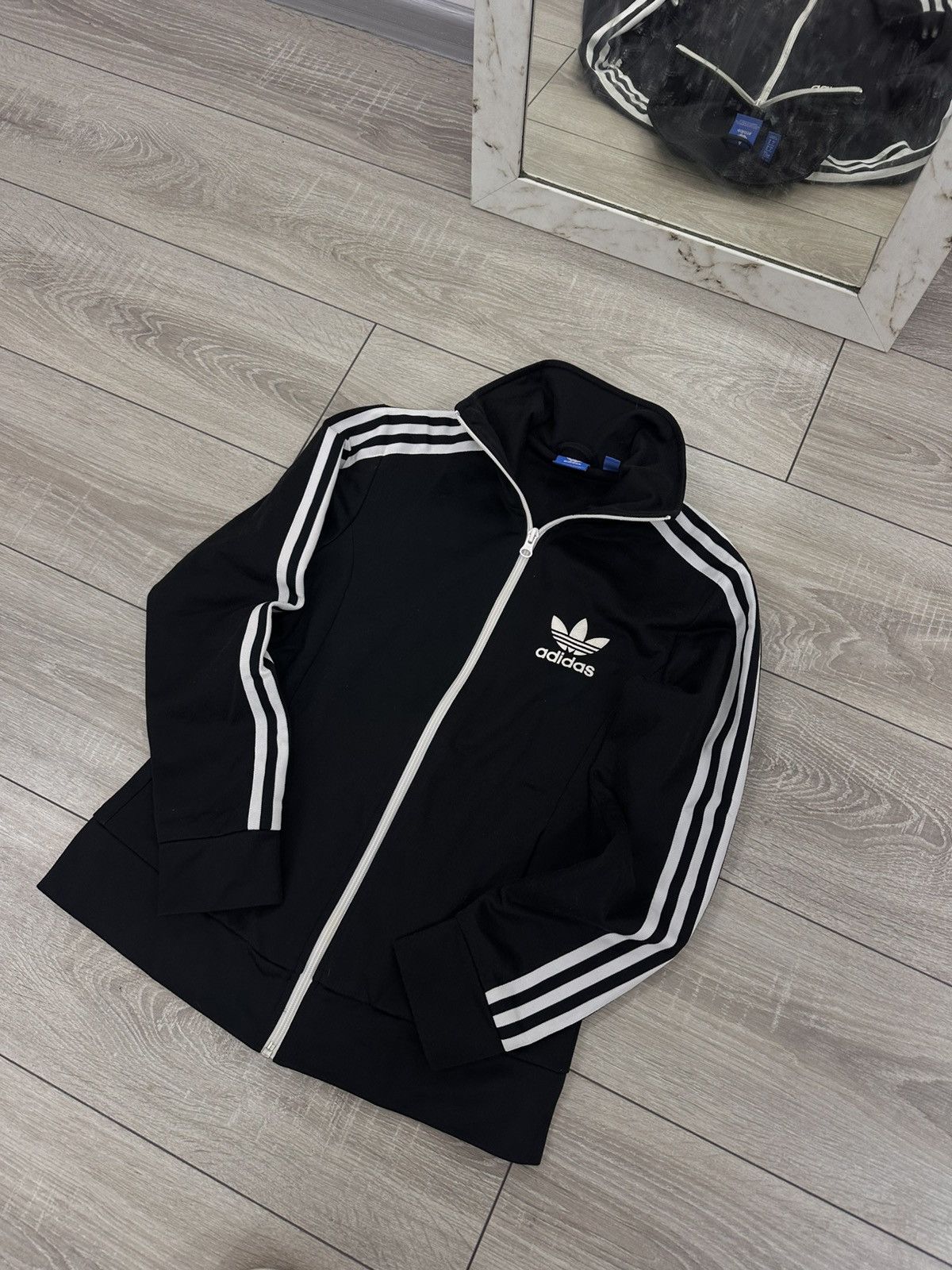 Adidas Adidas Black Stripped Track Jacket Zip Up Size L / US 10 / IT 46 - 3 Thumbnail