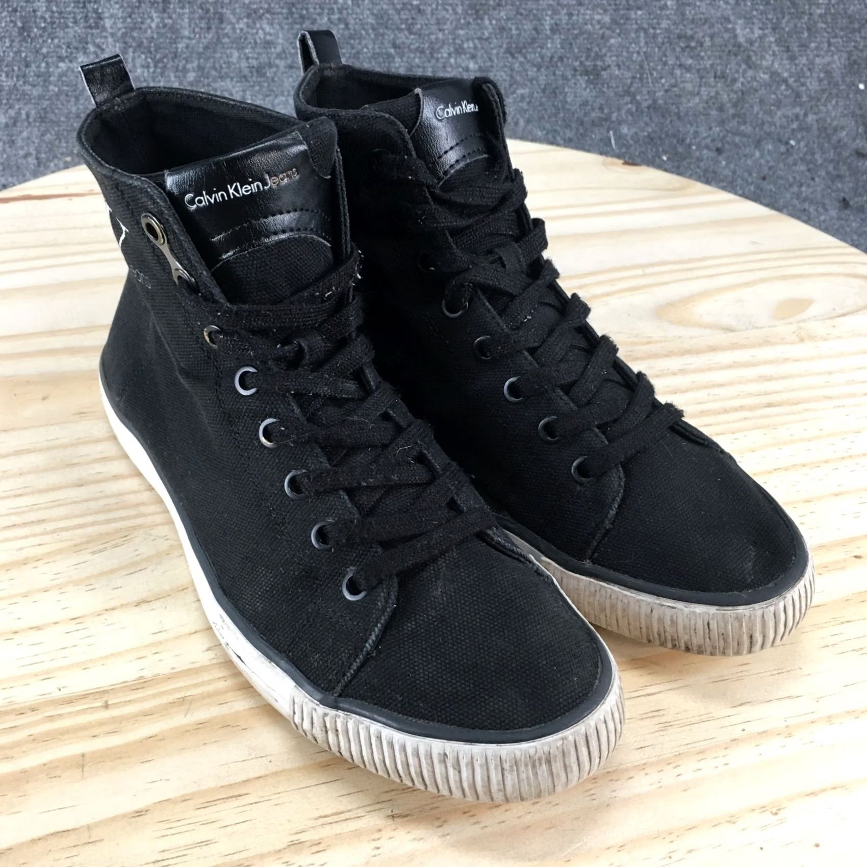 Calvin Klein Calvin Klein Shoes Mens 7 Arthur Sneakers Black Canvas Lace Up High Top Casual Size US M / EU 48-50 / 2 - 3 Thumbnail