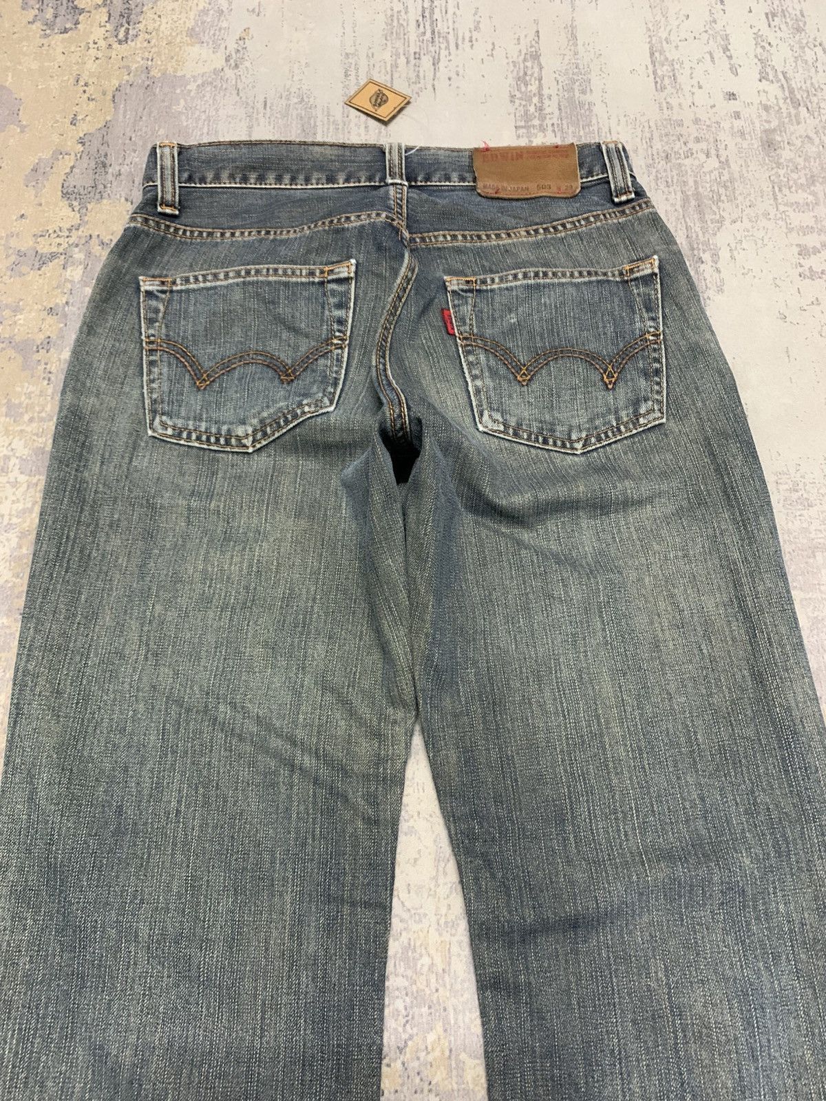 Japanese Brand Vintage Edwin 503 Mud Wash Distressed Loose Jeans Size US 29 - 7 Thumbnail
