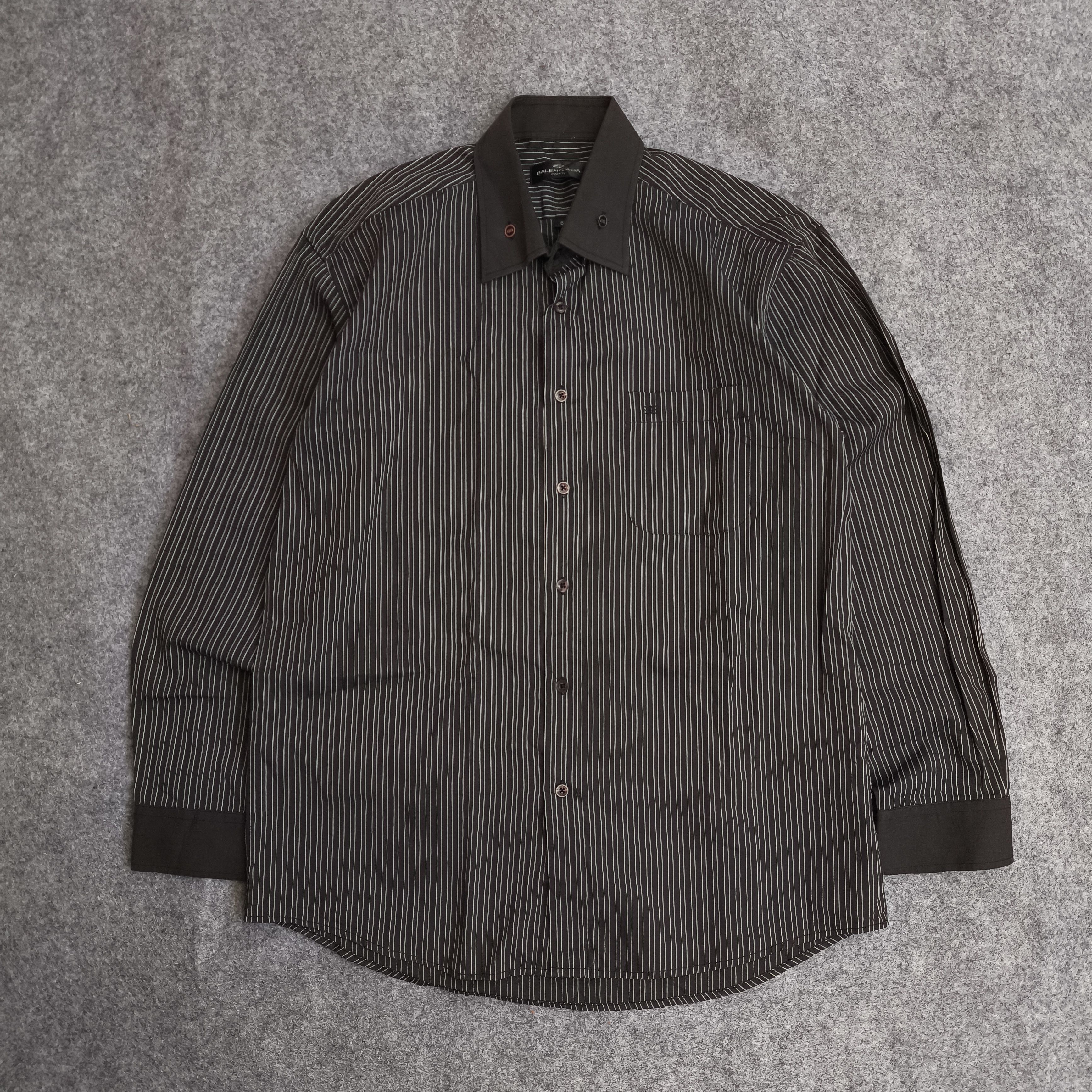 Balenciaga 90s Balenciaga striped shirt button up Size US XL / EU 56 / 4 - 1 Thumbnail