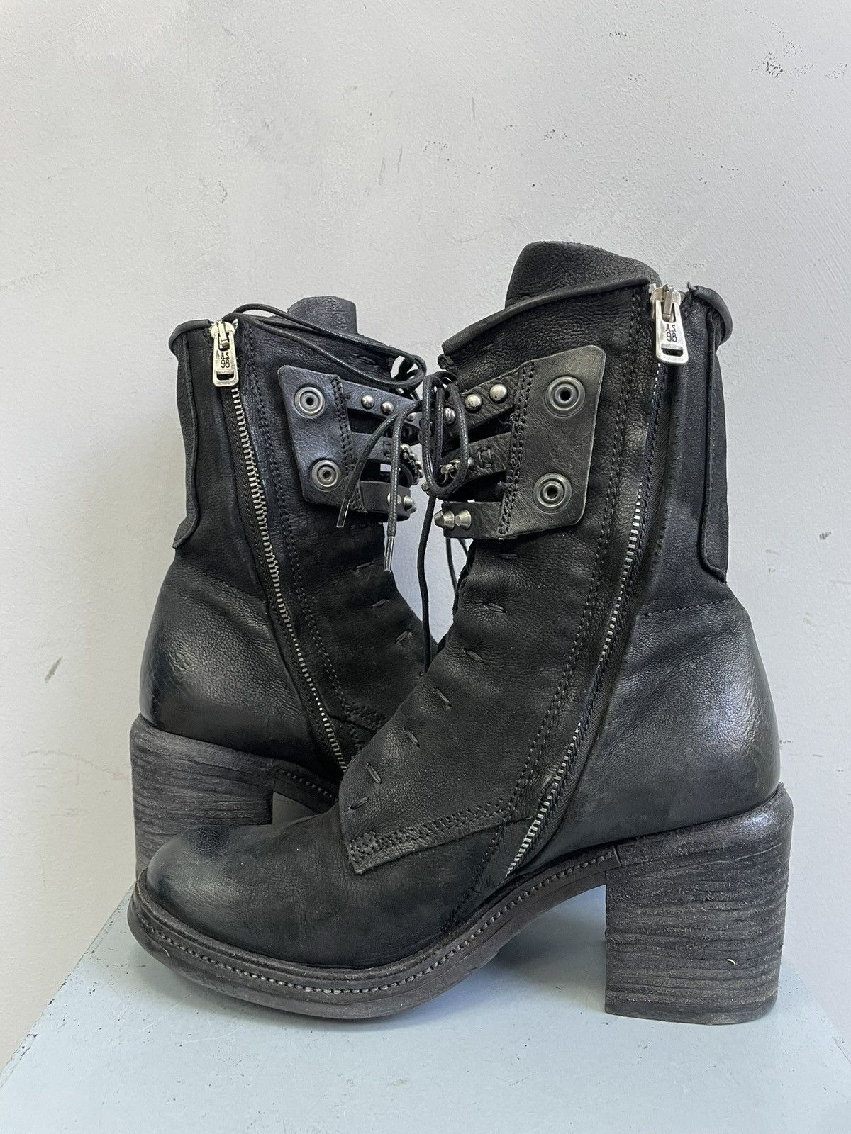 A.S.98 A.S.98 black leather boots gothic biker y2k style Size US 7.5 / EU 40-41 - 8 Thumbnail