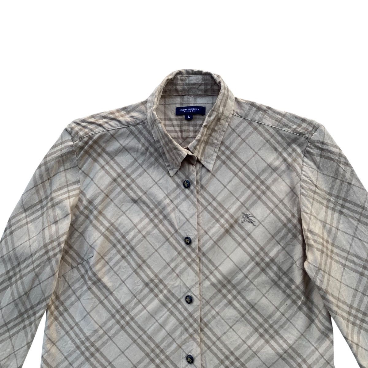 Burberry ‼️LAST DROP‼️Burberry Nova Check Chest Logo Button-Up Shirt Size XS / US 0-2 / IT 36-38 - 3 Thumbnail