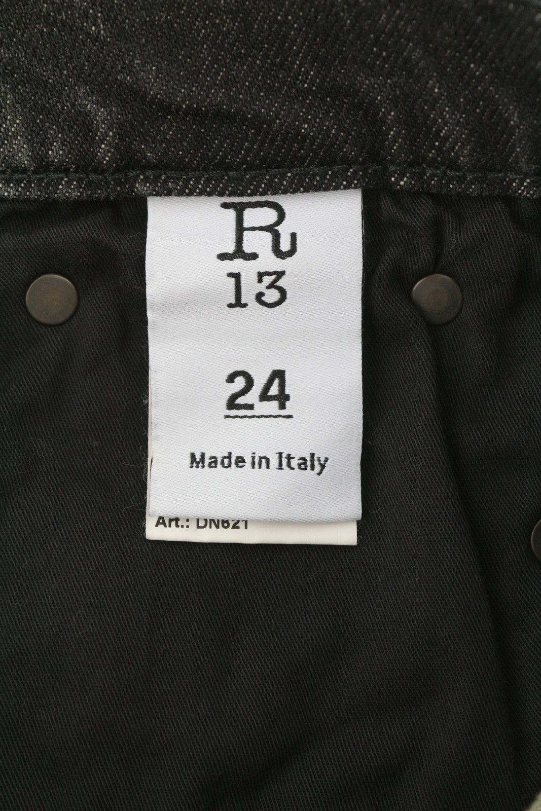 R13 BOYFRIEND 24 Abbey Black Faded Distress Jeans 86202 Size 24" / US 00 / IT 34 - 8 Thumbnail