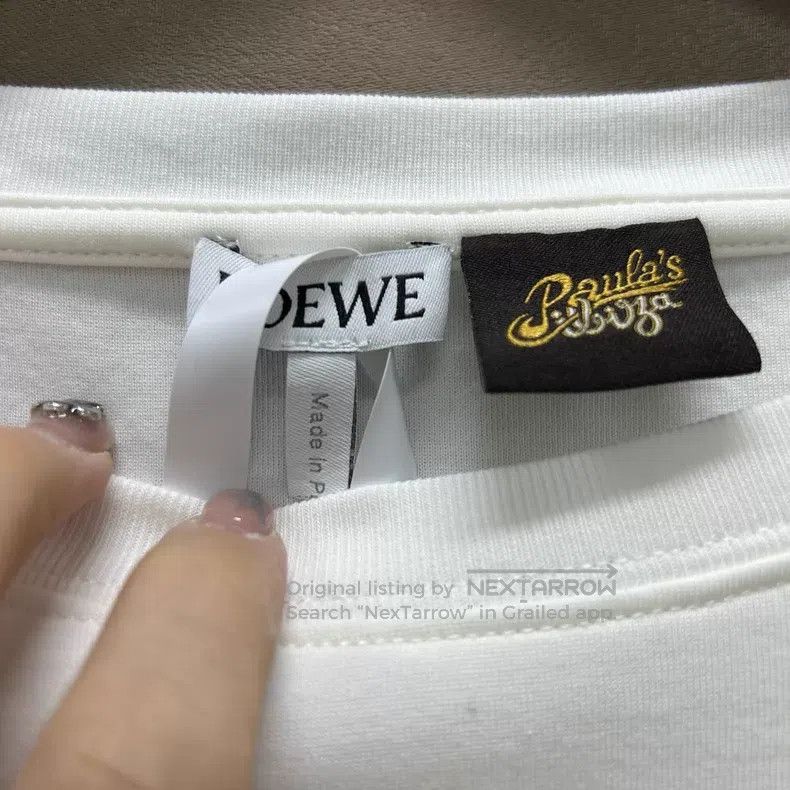 Loewe Loewe 24ss White Embroidered Logo Short Sleeve Size M / US 6-8 / IT 42-44 - 3 Thumbnail