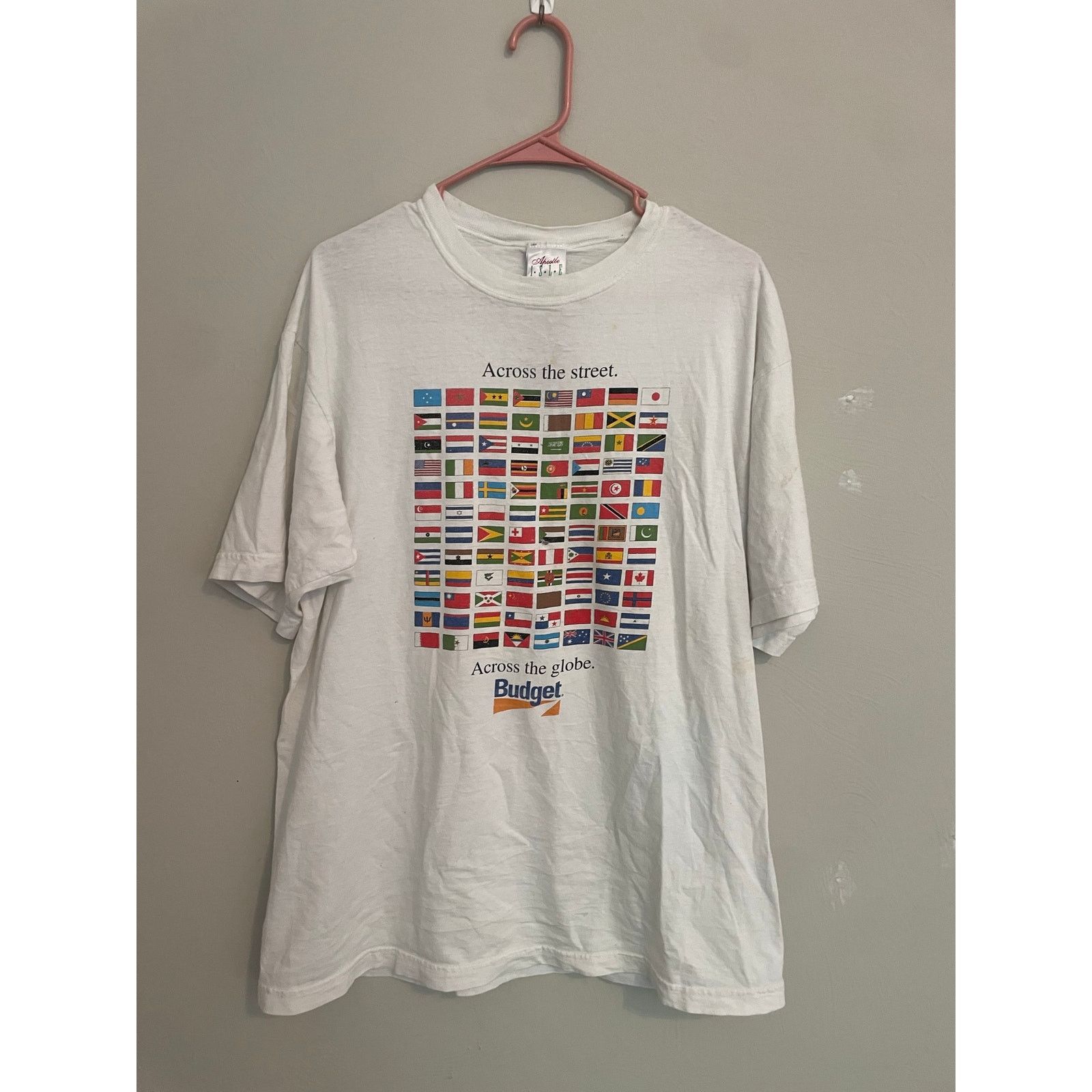 Vintage Vintage Flags Shirt Across The Street Globe Budget Tee XL Size US XL / EU 56 / 4 - 1 Thumbnail