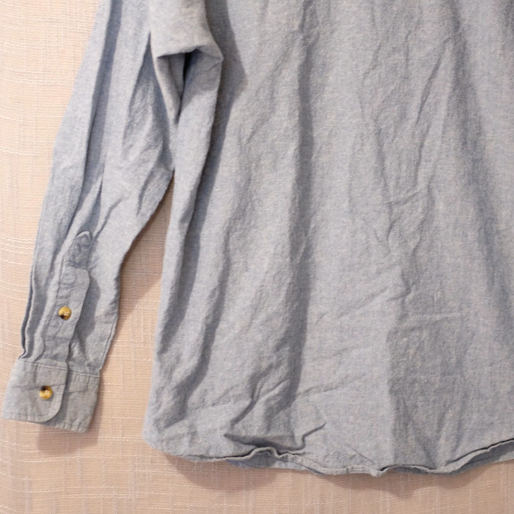Vintage VINTAGE Panhandle Slim Blue Shirt Longsleeve Pockets Mens 16x35 (Large) #A17-23 Size US L / EU 52-54 / 3 - 7 Thumbnail