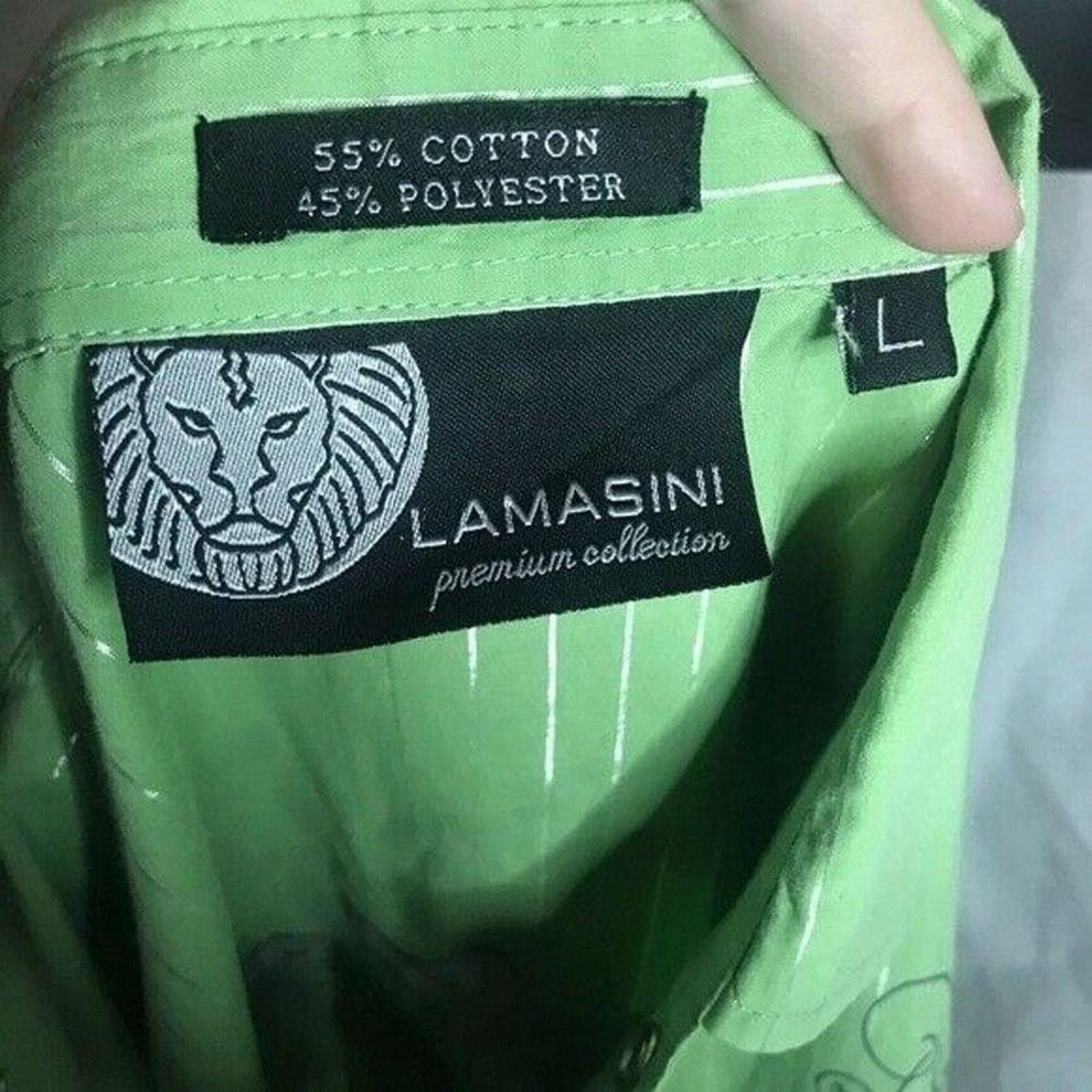 Other Lamasini Green Button-Up Shirt Y2K Casual Stripe Style L Size US L / EU 52-54 / 3 - 8 Thumbnail