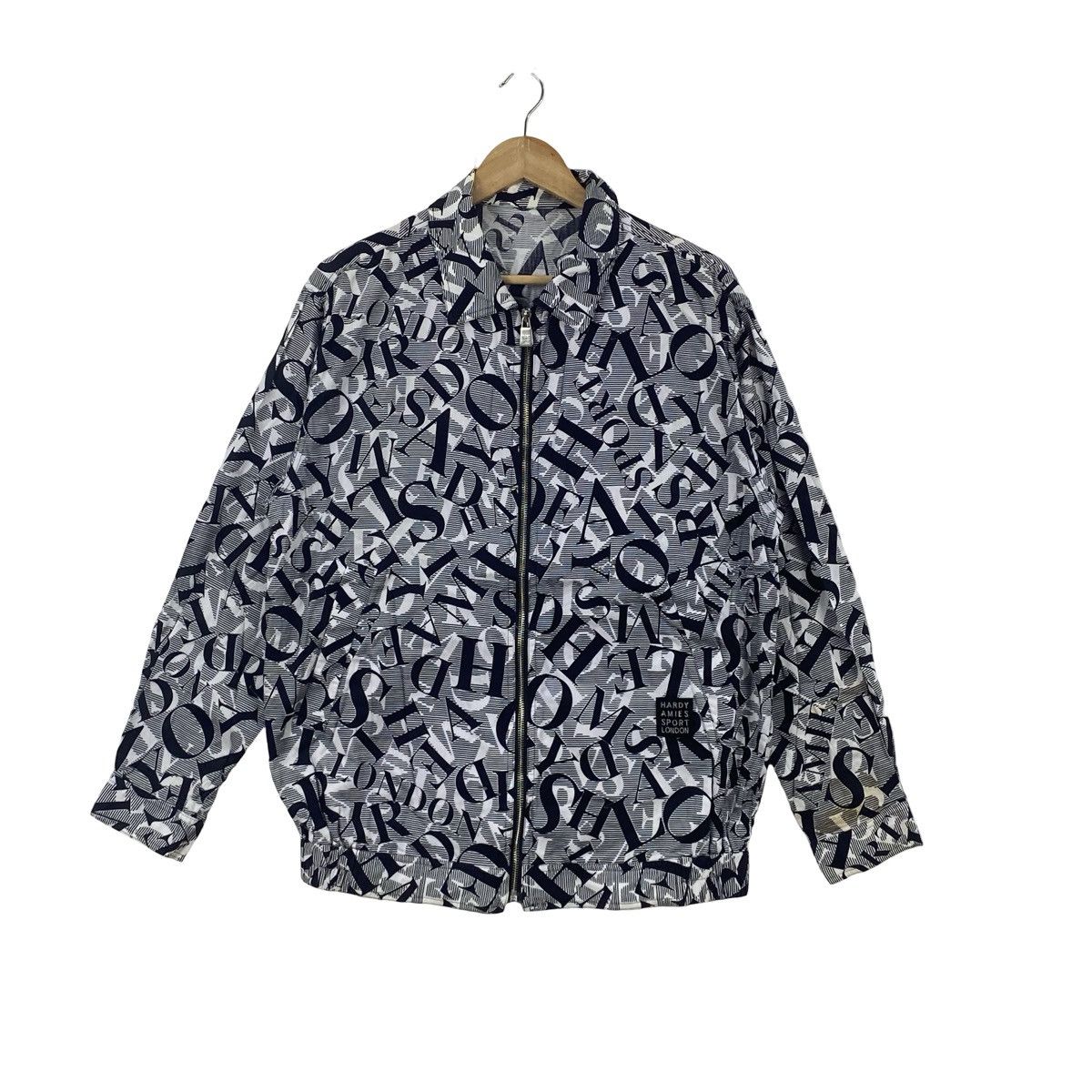 Hardy Amies HARDY AMIES Sport London All Over Logo Print Zip Up Bomber Size US L / EU 52-54 / 3 - 1 Thumbnail