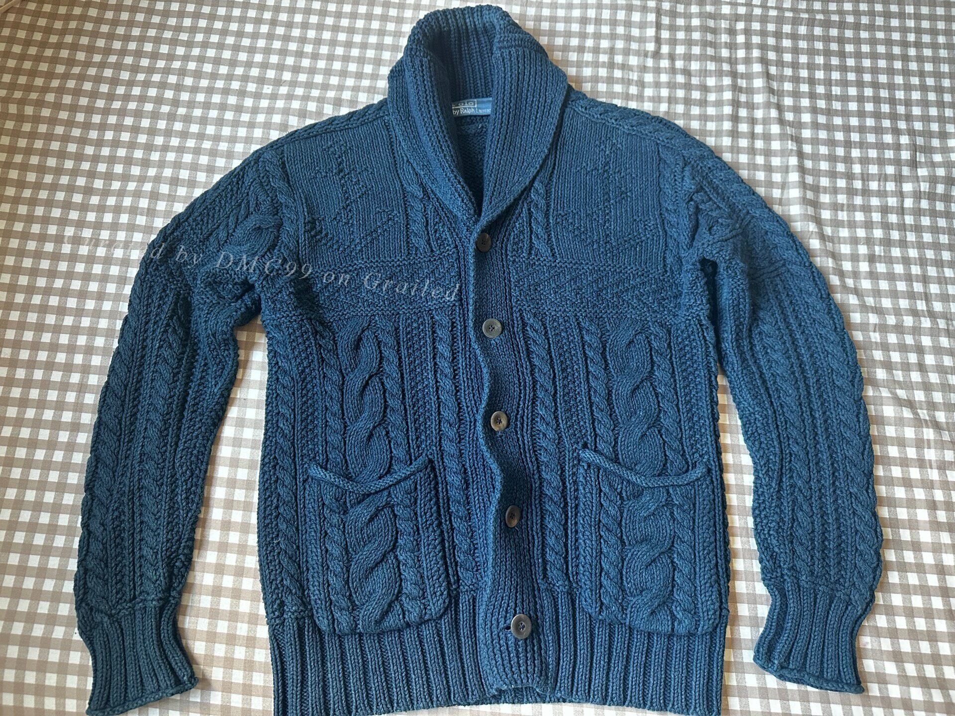 RRL Ralph Lauren RRL Ralph Lauren Vintage Indigo Cable Knit Cardigan Size US M / EU 48-50 / 2 - 1 Thumbnail