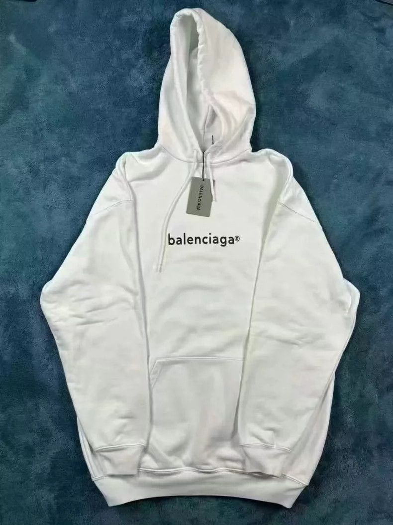 Balenciaga Balenciaga White Logo Hoodie XS - dmc Size US XS / EU 42 / 0 - 1 Thumbnail