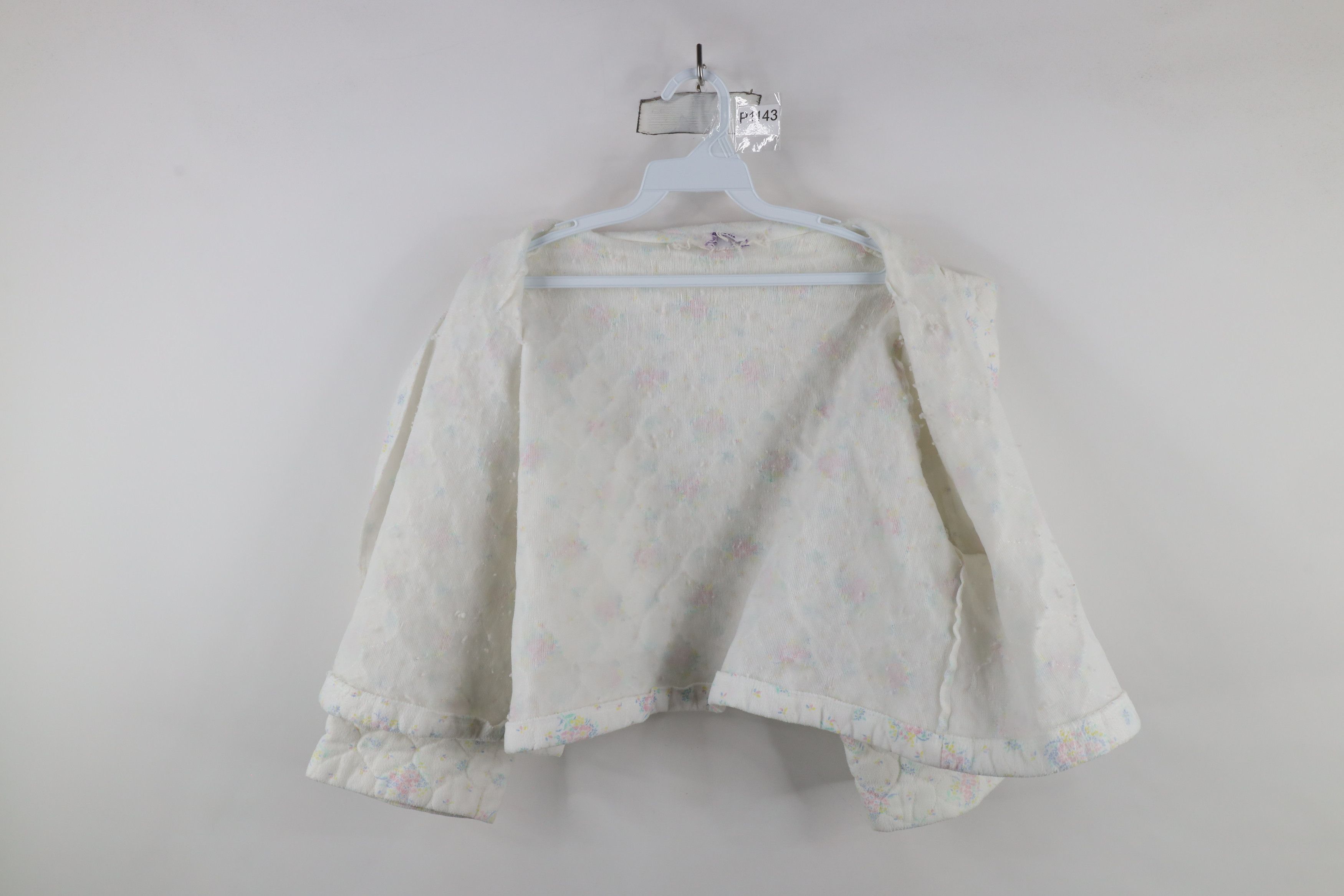 Vintage Vintage 50s 60s Quilted Lace Flower Sleep Cape Jacket USA Size XL / US 12-14 / IT 48-50 - 9 Thumbnail