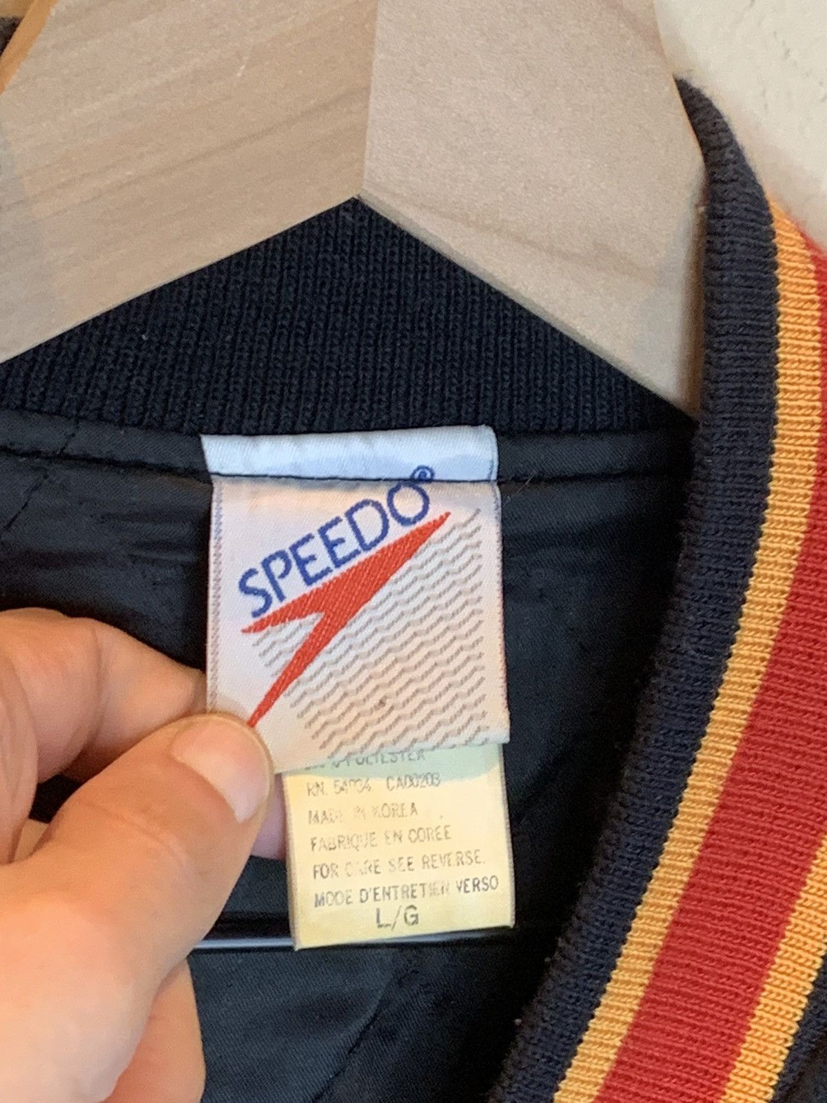 Speedo RARE* Vintage Speedo Chenille Embroidered Wool Bomber Jacket Size US L / EU 52-54 / 3 - 8 Thumbnail