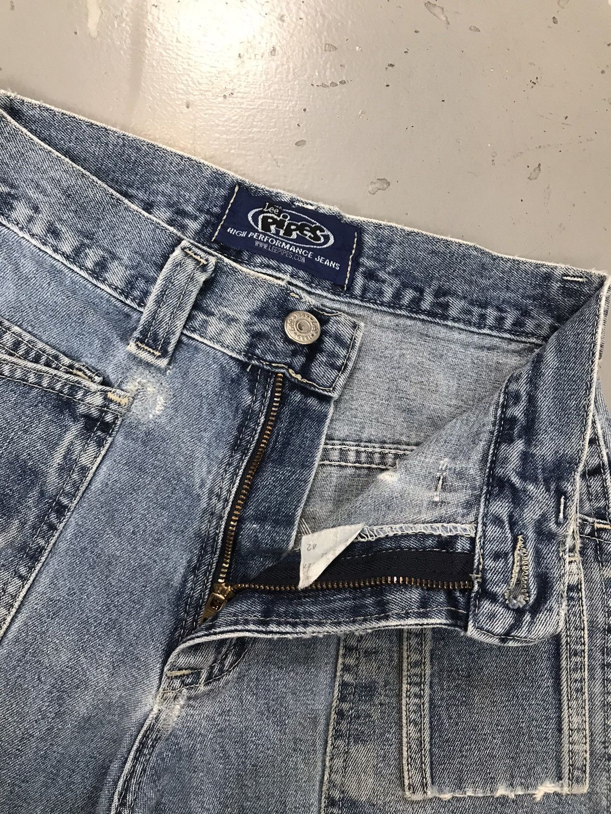 Lee Vintage pipes big pockets logo patched denim short Size 24" / US 00 / IT 34 - 6 Thumbnail