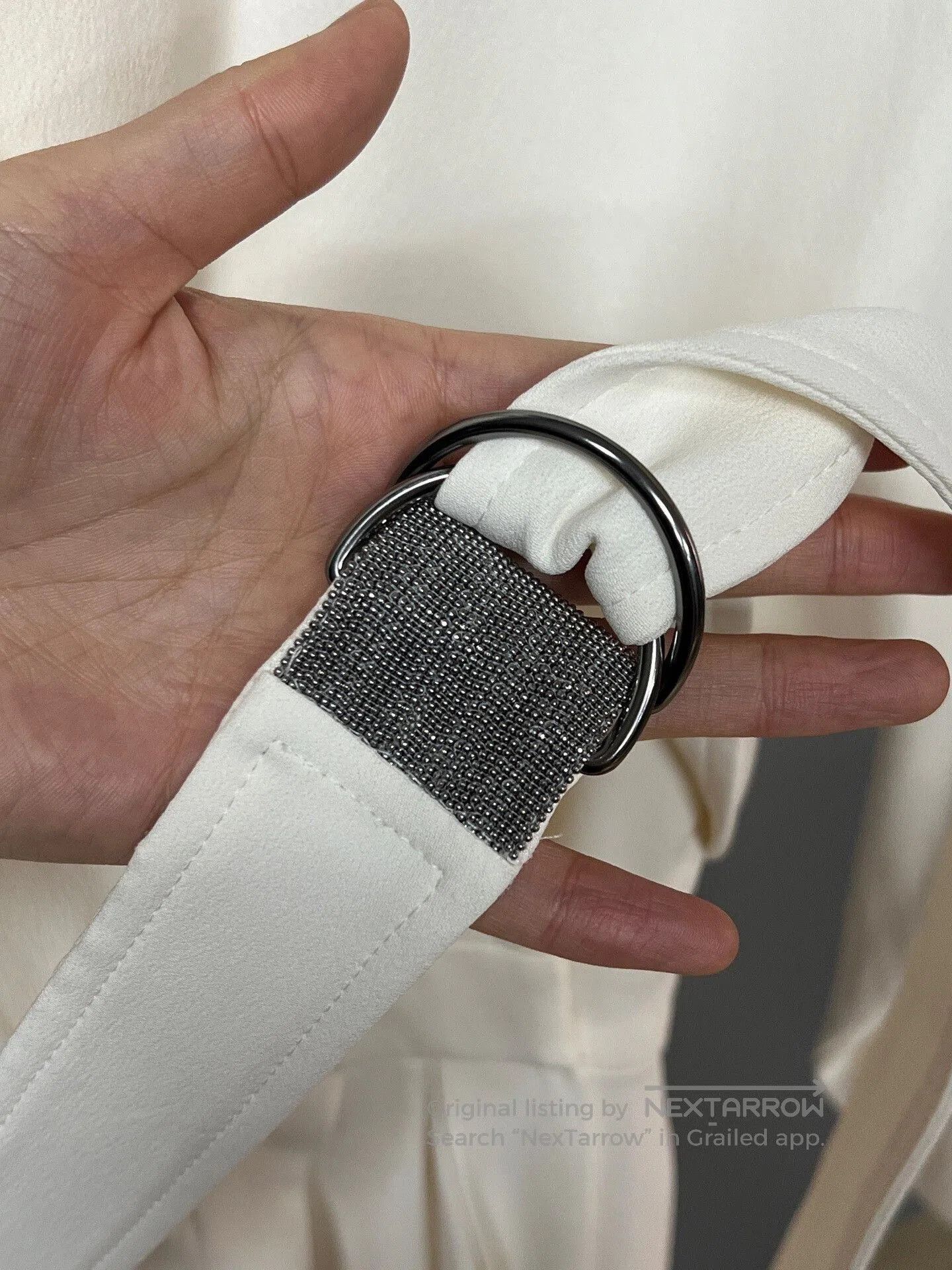 Brunello Cucinelli white embellished belt irregular dress. Size S / US 4 / IT 40 - 3 Thumbnail
