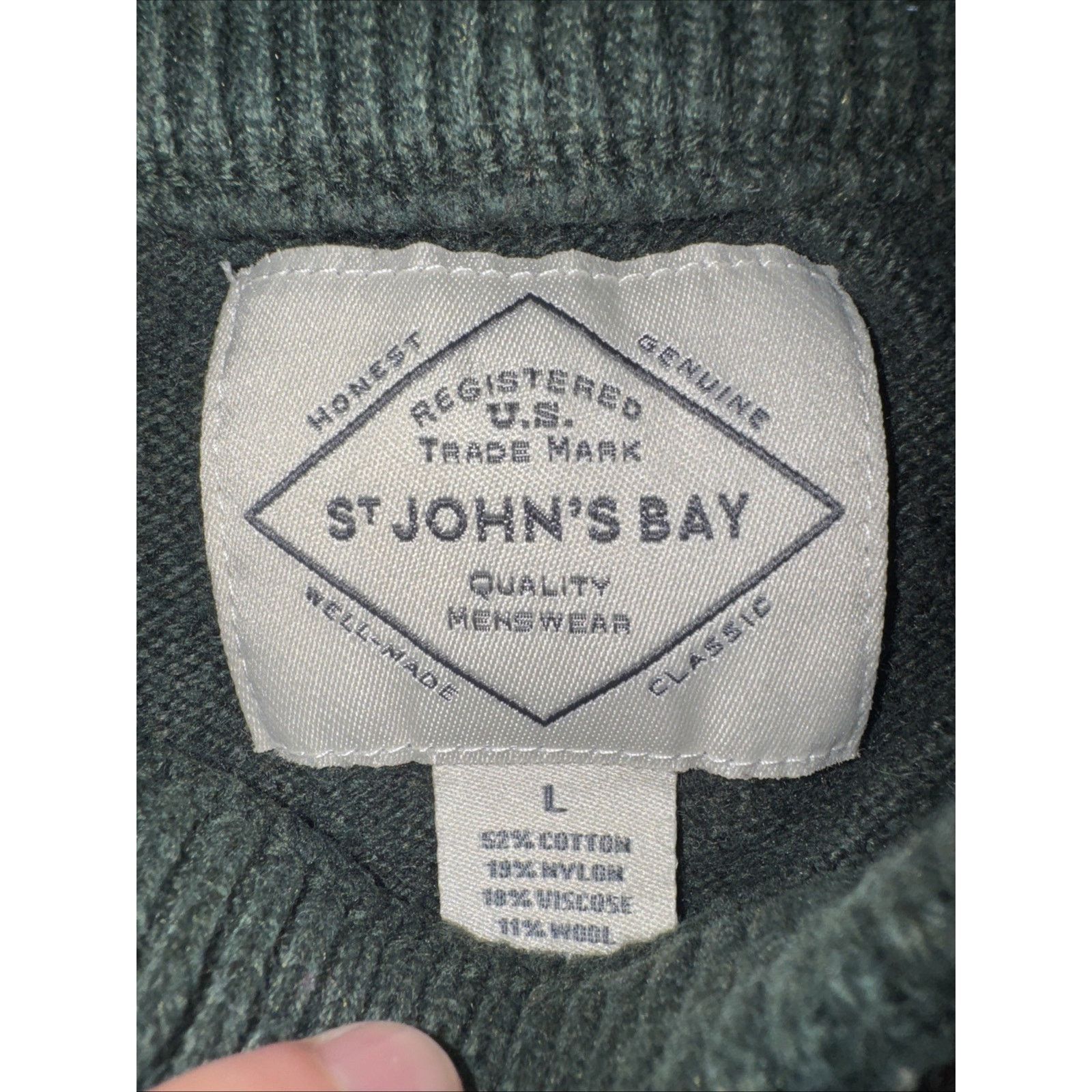 St. Johns Bay × Vintage St John’s Bay Knitted Sweater Large 22x23 Goose Print Green Size L / US 10 / IT 46 - 4 Thumbnail