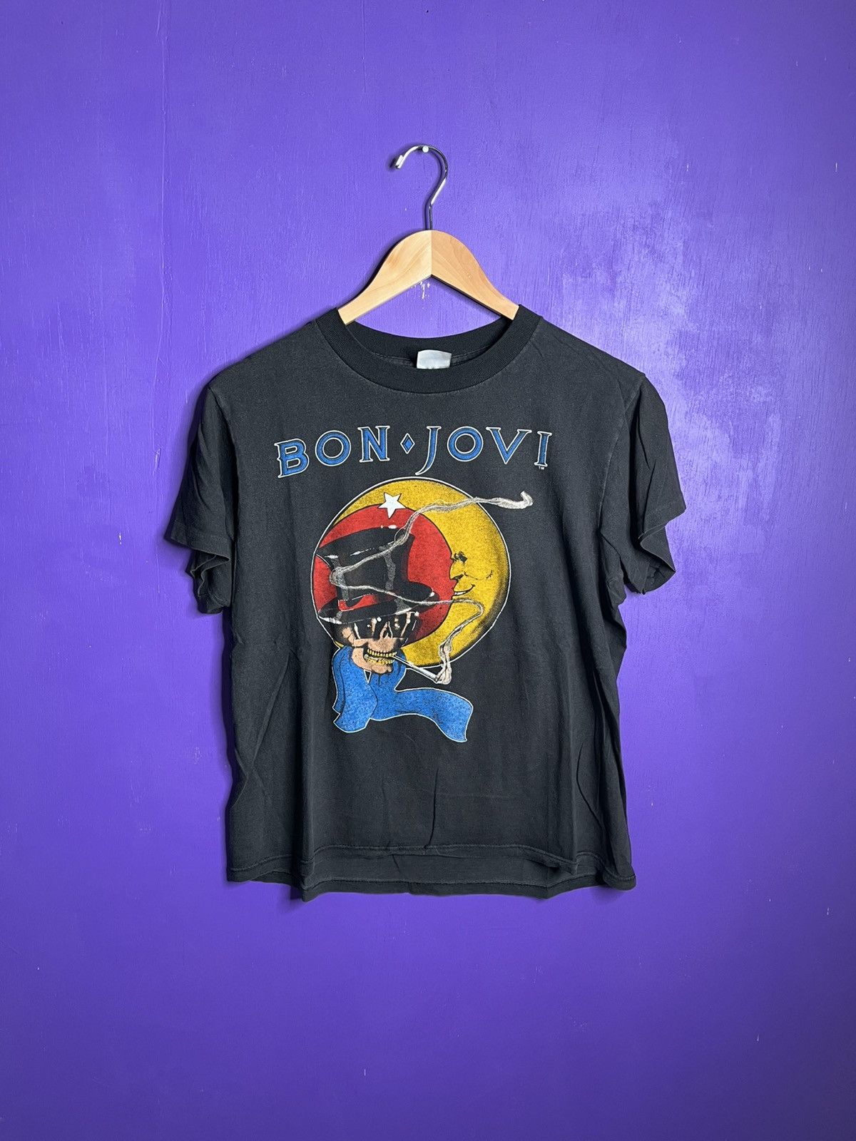 Band Tees × Vintage Vintage 80s Bon Jovi rocks your ass off tour tee Size US M / EU 48-50 / 2 - 1 Thumbnail
