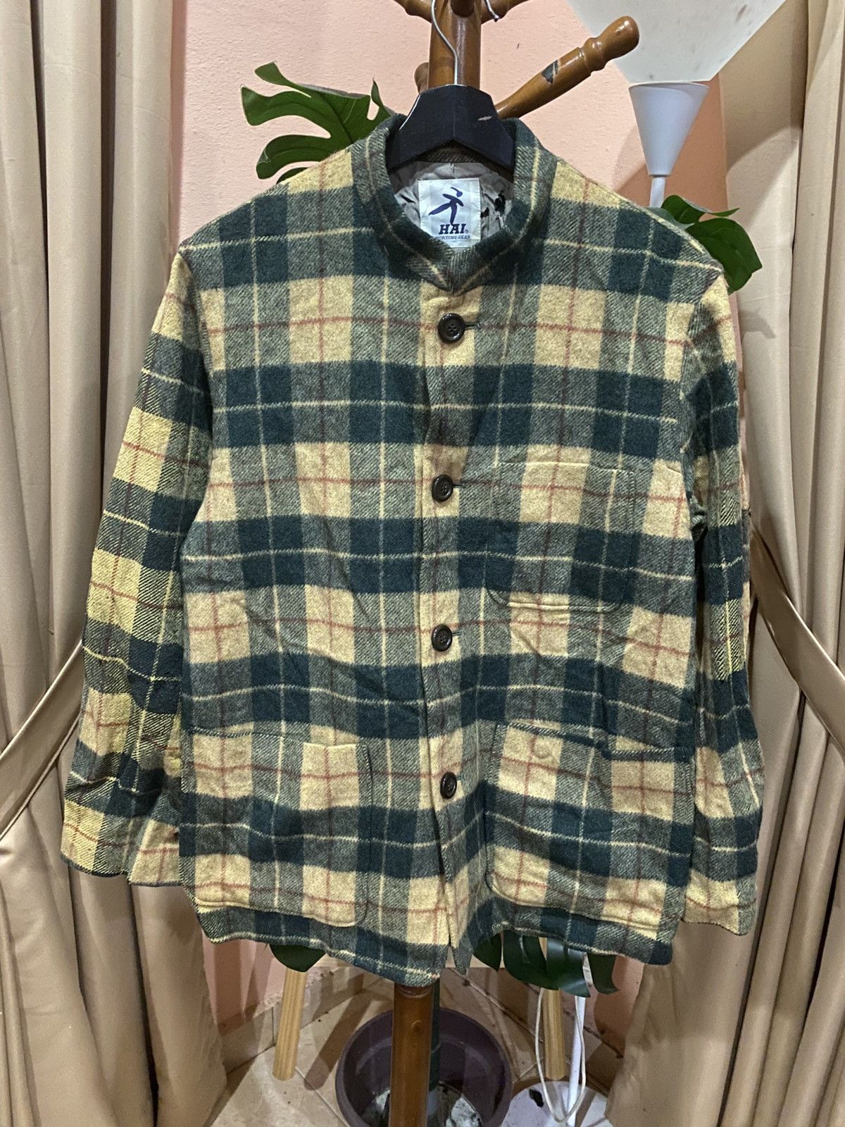 Hai Sporting Gear Vintage HAI by Issey Miyake Plaid Wool-Blend Jacket Size US M / EU 48-50 / 2 - 3 Thumbnail