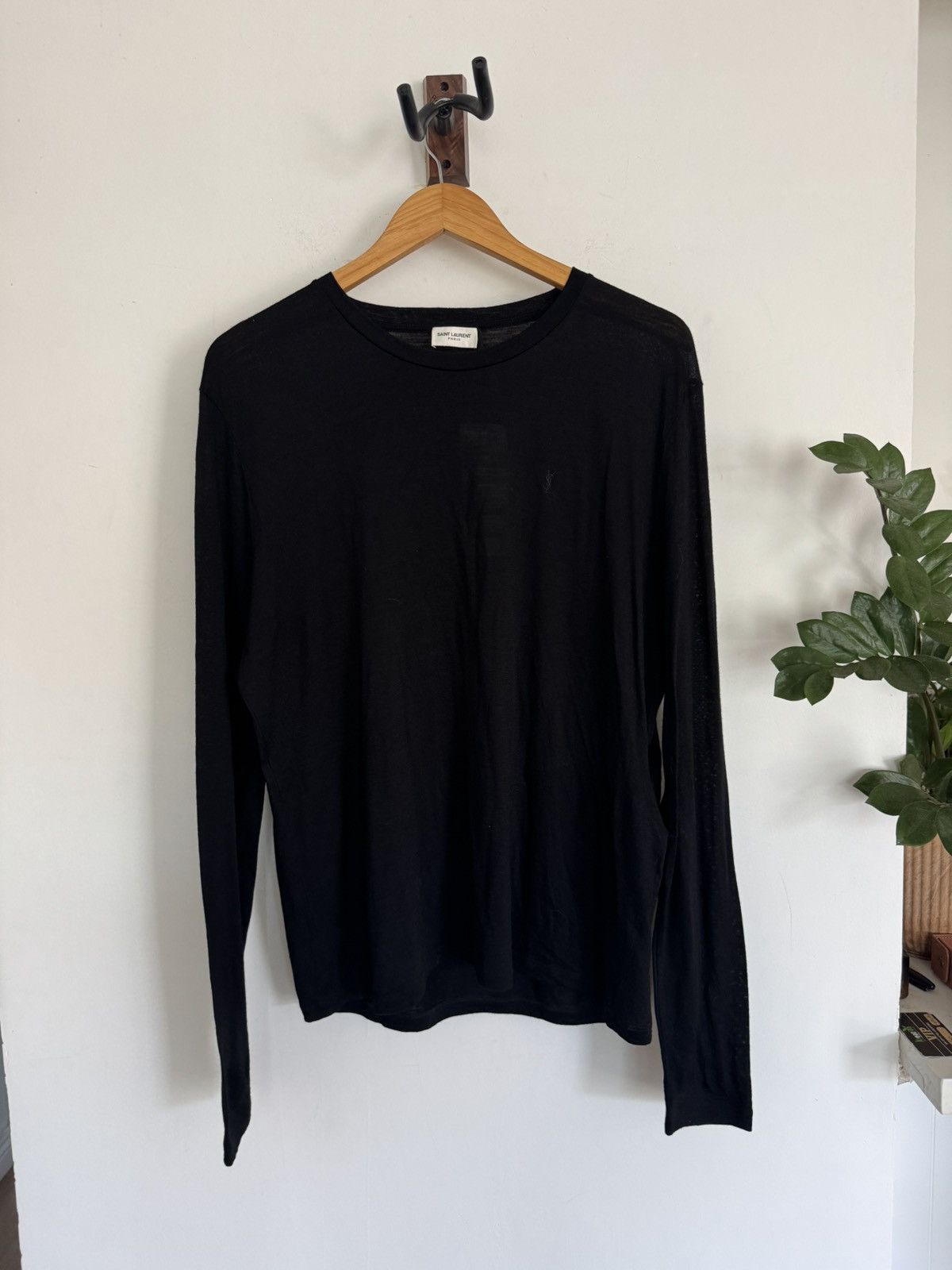 Saint Laurent Paris Wool Logo Longsleeve Size US XXL / EU 58 / 5 - 1 Thumbnail