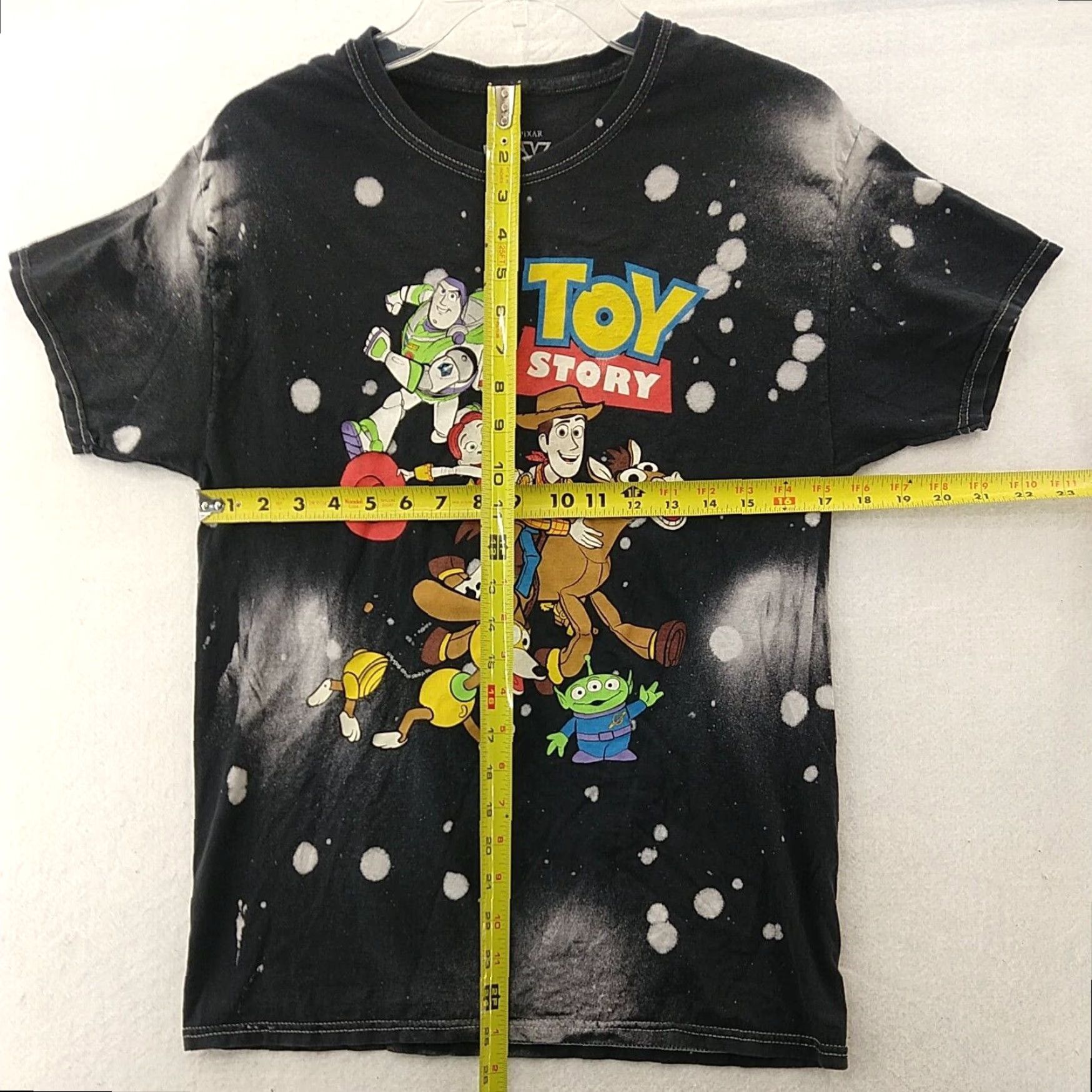 Disney Toy Story Mens Medium Black Bleach Tie Dye Short Sleeve Graphic Tee Size US M / EU 48-50 / 2 - 3 Thumbnail