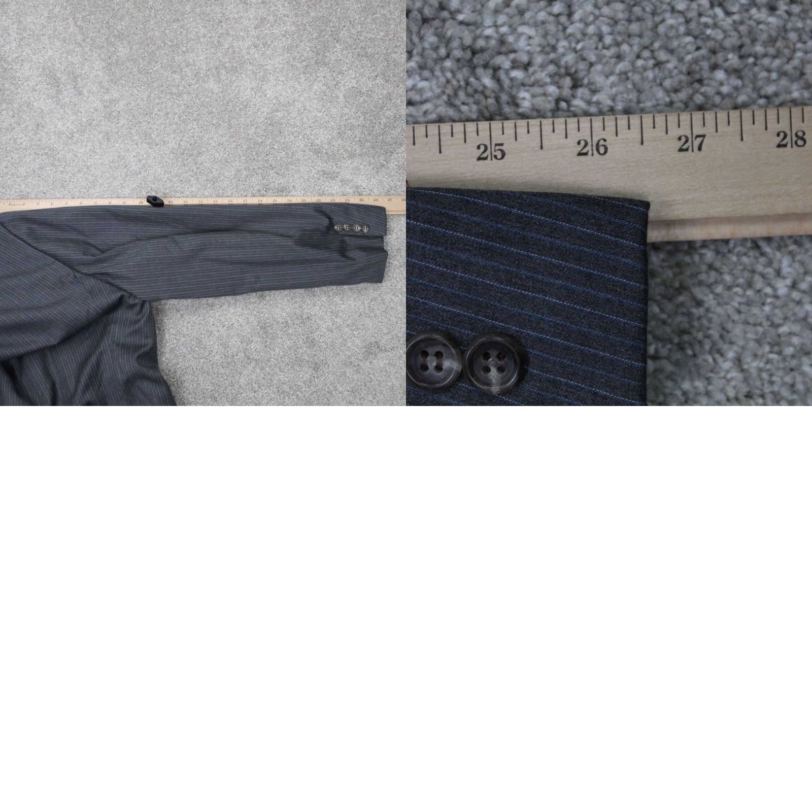 Madison Hickey Freeman Blazer Mens 42 Long Gray Worsted Wool Coat Jacket Size 42R - 9 Thumbnail