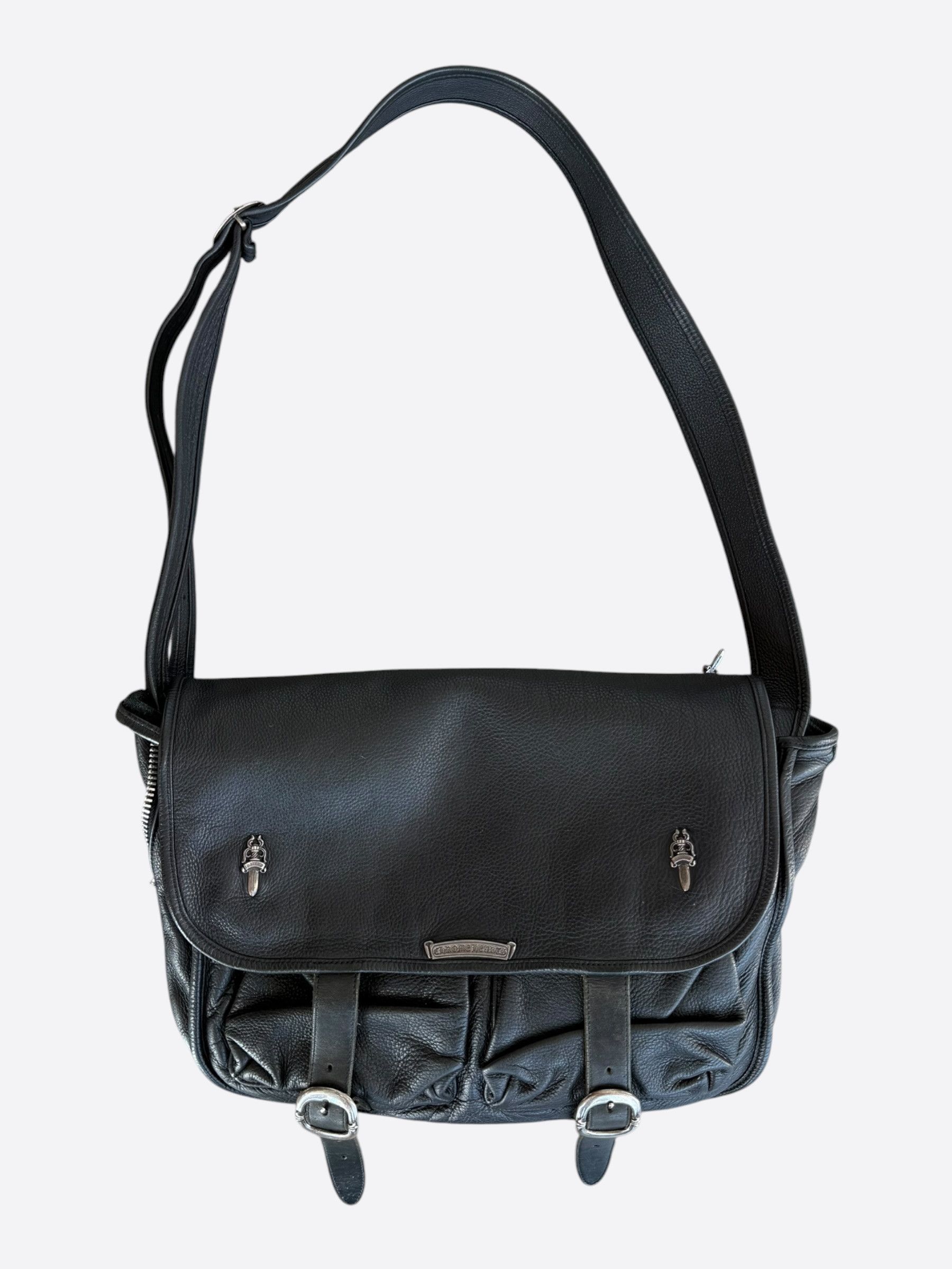 Chrome Hearts Chrome Hearts Black & Silver Dagger Gunslinger Messenger Bag Size ONE SIZE - 1 Thumbnail