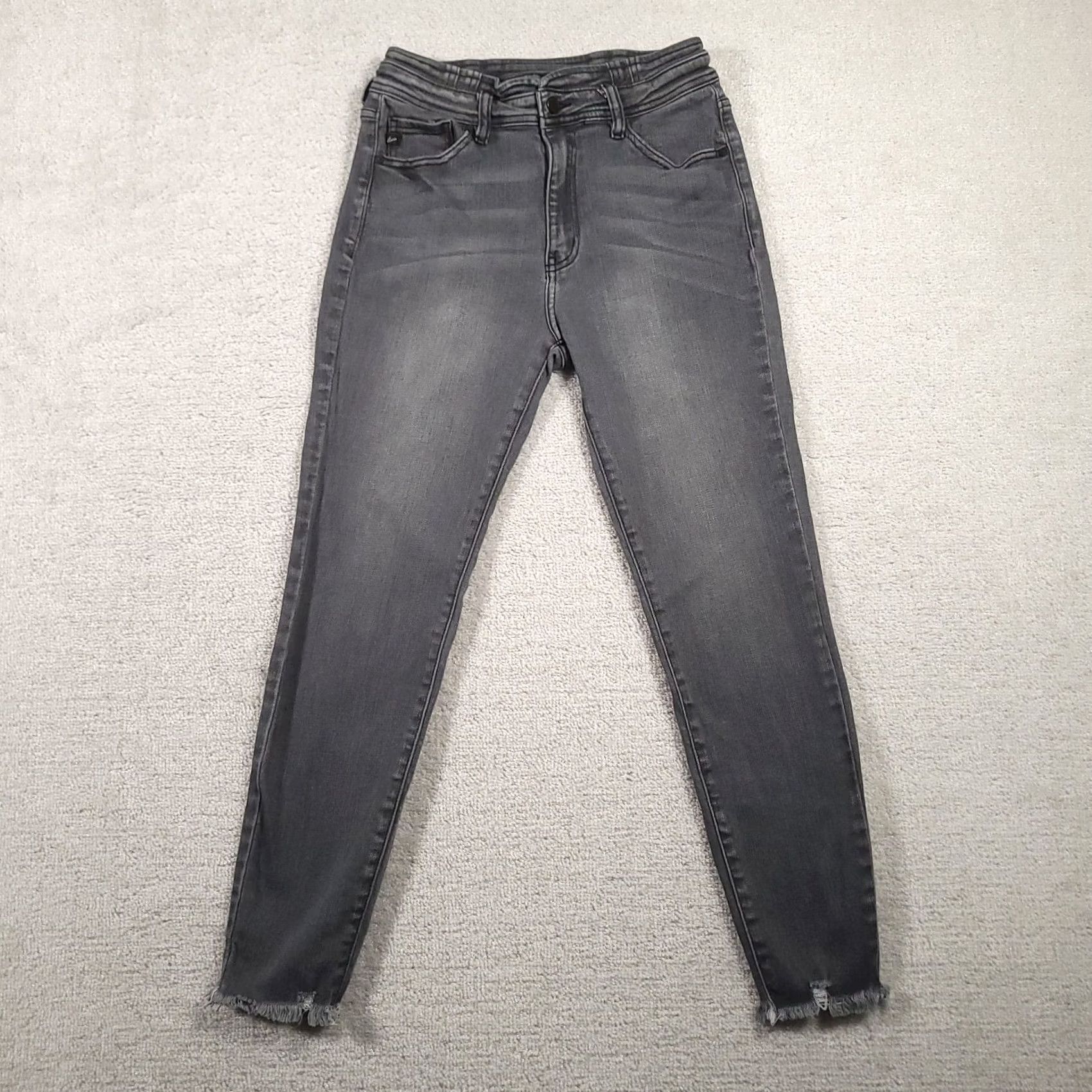 Vintage KanCan for Maurices High Rise Gray Raw Hem Skinny Jeans Womens Size 28 Size 28" / US 6 / IT 42 - 2 Thumbnail