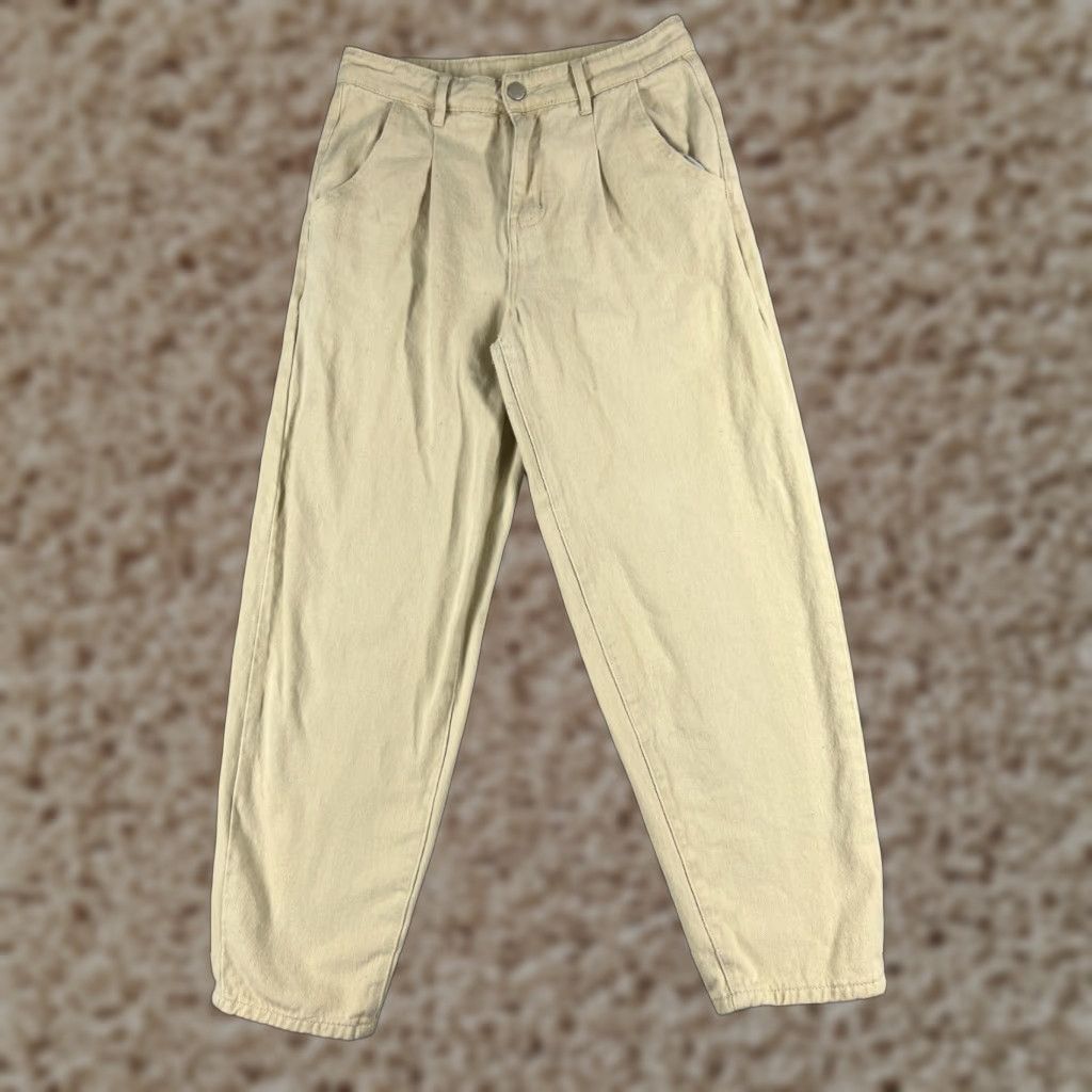 Shein Shein Pants Jeans Womens 26 Yellow Denim Tapered Pleated Cotton Poly Blend 26x26 Womens Size 26" / US 2 / IT 38 - 1 Thumbnail