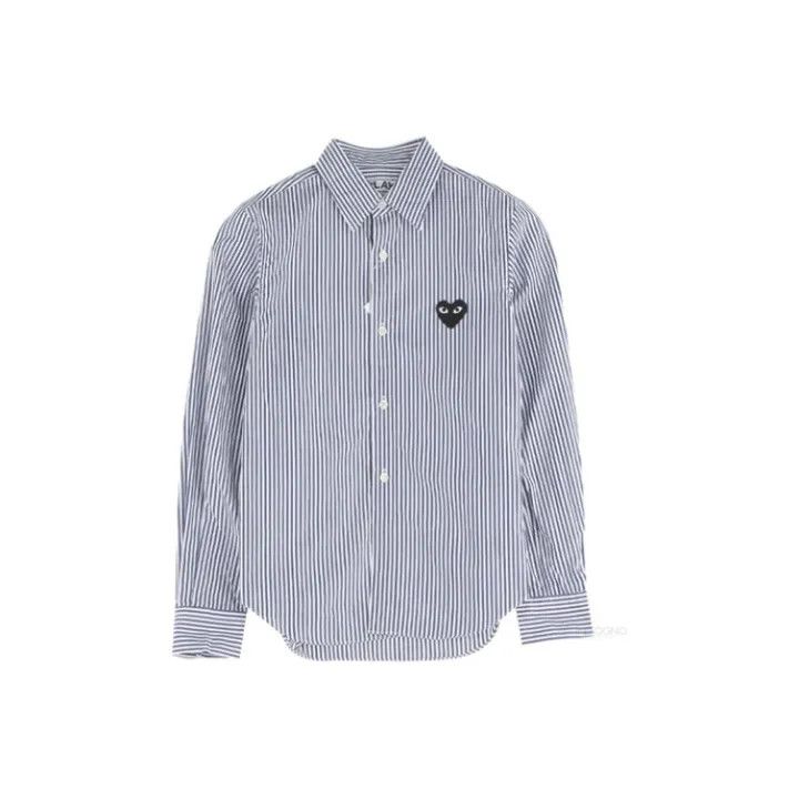 Comme des Garcons Comme des Garçons Play Striped Long Sleeve Shirt 0079 Size S / US 4 / IT 40 - 1 Thumbnail