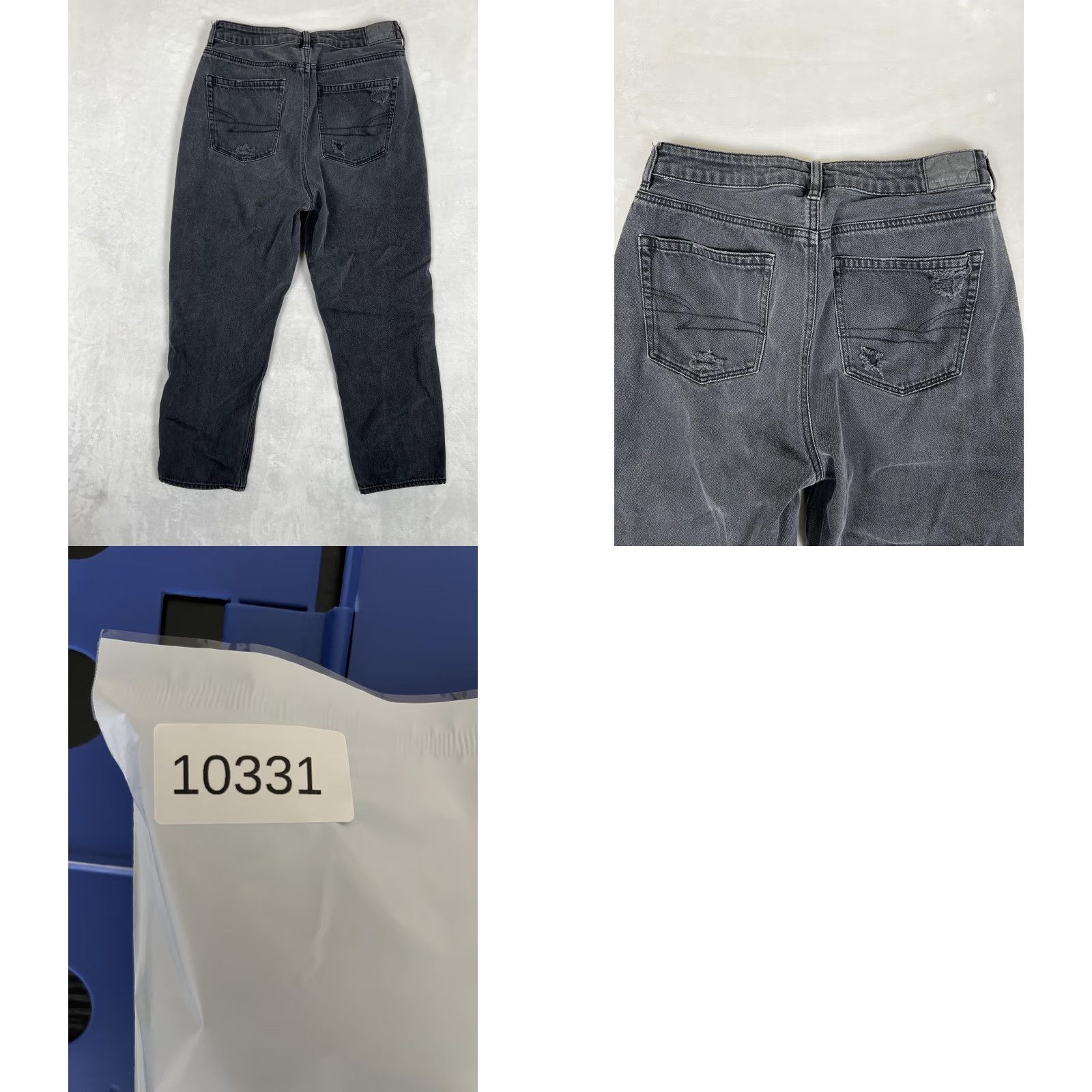 American Eagle Outfitters American Eagle Mom Jeans Womens 8 Short Gray High Rise Distressed Stretch Denim Size 30" / US 8 / IT 44 - 9 Thumbnail
