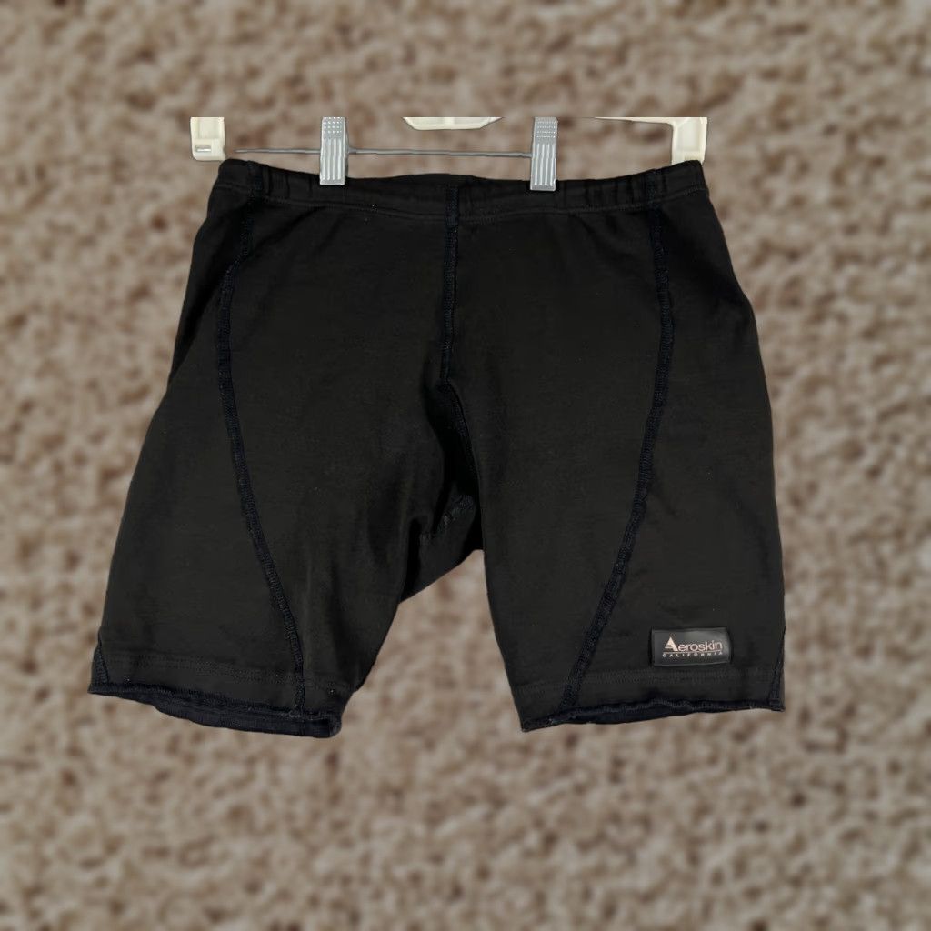 Vintage Aeroskin Bottom Jammer Men L Black Polyester Spandex Swim Short Competition Lifeguard Training Water Polo Reading Read Size US 33 - 1 Thumbnail