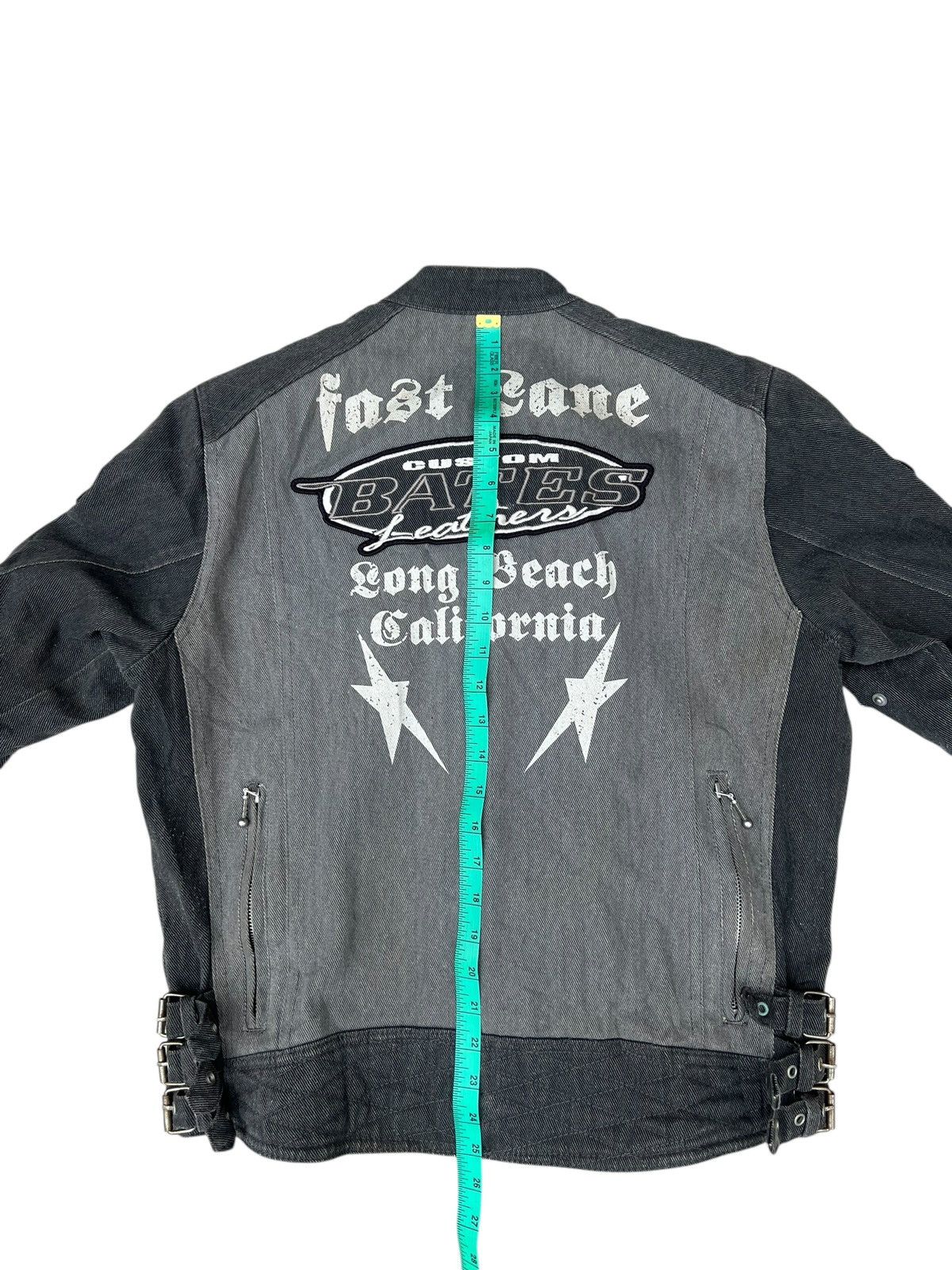 Kadoya Vintage Y2K BATES Distressed Faded Denim Moto Jacket Size US L / EU 52-54 / 3 - 19 Thumbnail