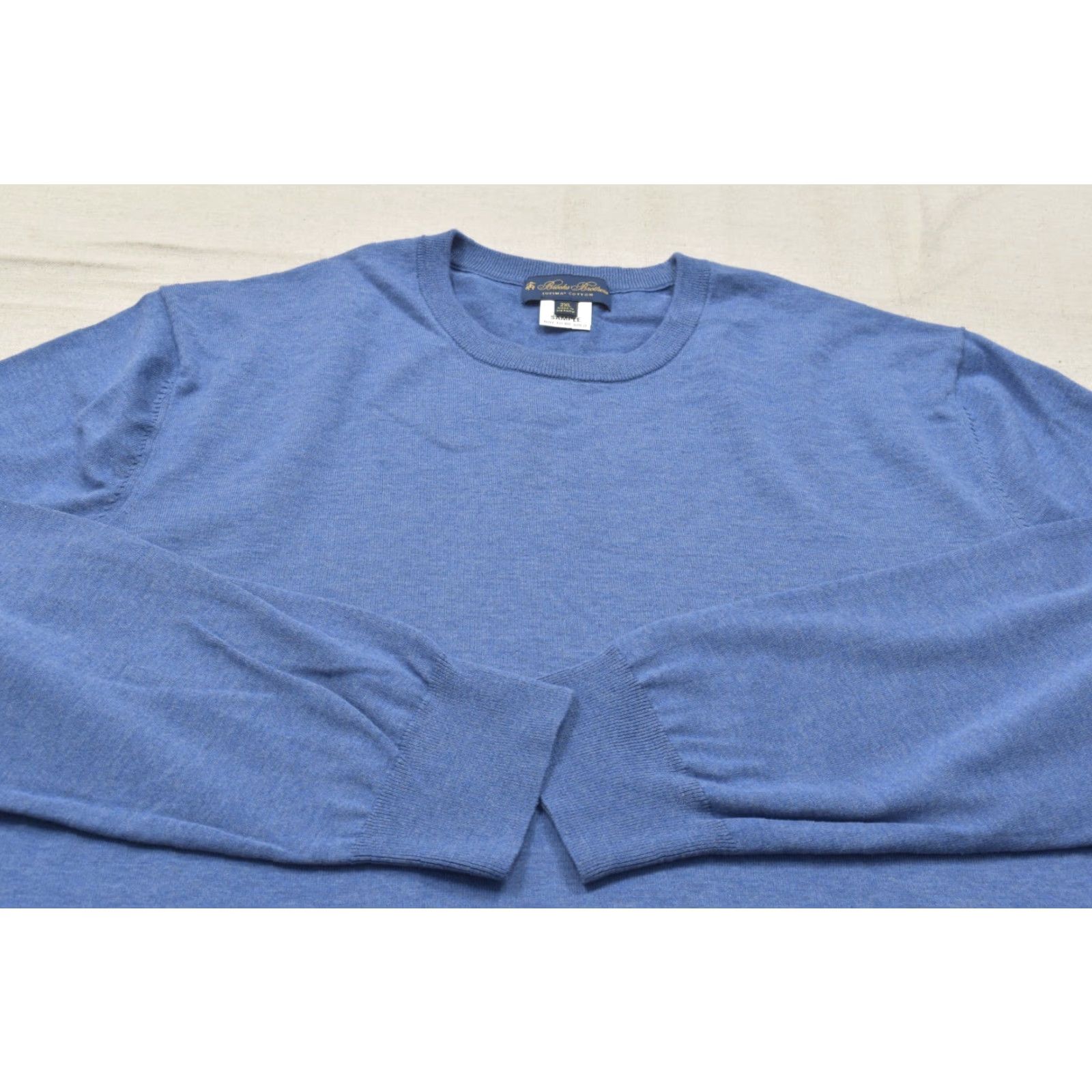Brooks Brothers Brooks Brothers Sweater Crew Neck 2XL Men Blue Supima Cotton Long Sleeve Solid Logo Pullover Winter Fall Spring Regular Knit Shirt Size US XXL / EU 58 / 5 - 6 Thumbnail