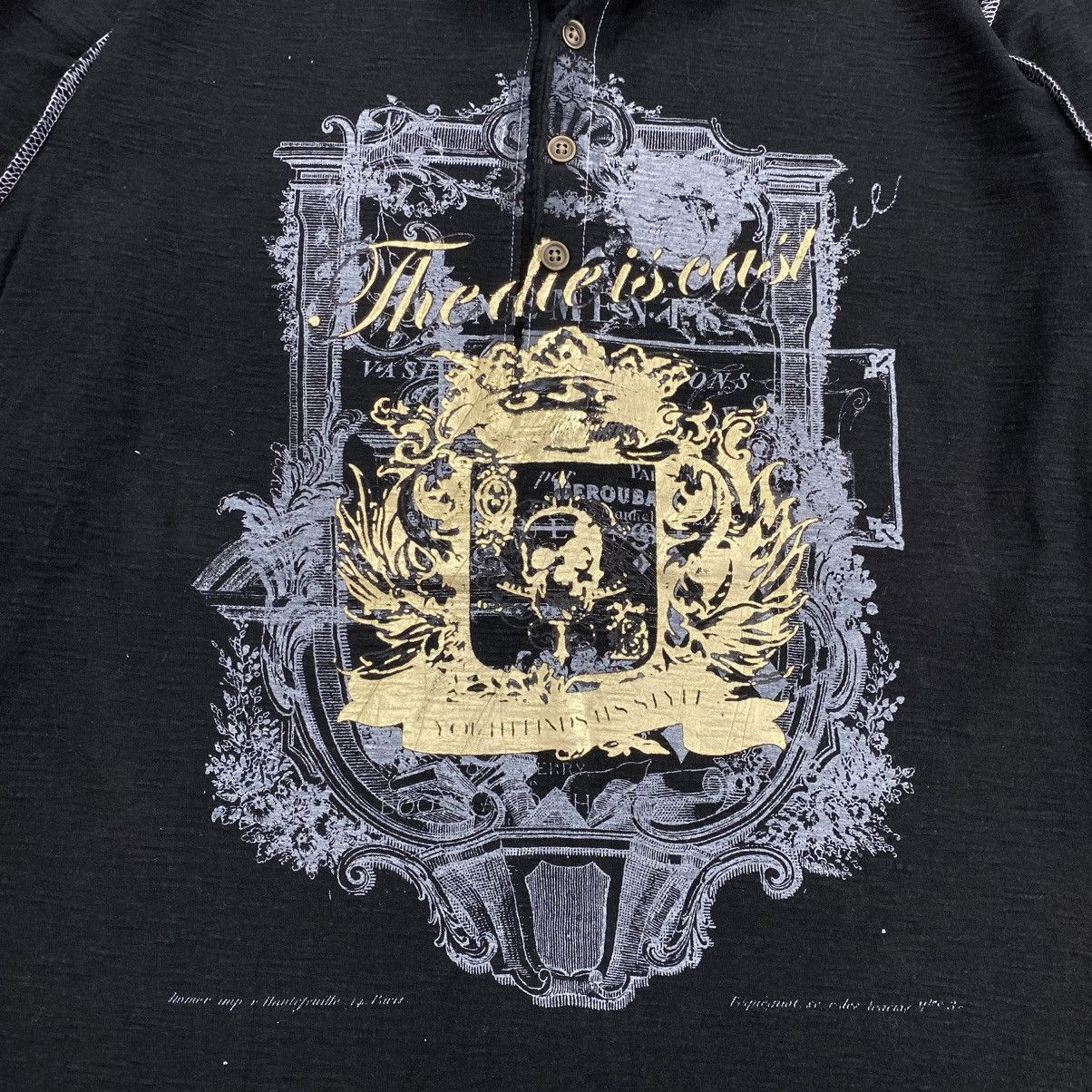 Japanese Brand 2000s On Board Beauty Beast Skulls Cross Lgb Y2K Long Sleeve Size US L / EU 52-54 / 3 - 5 Thumbnail