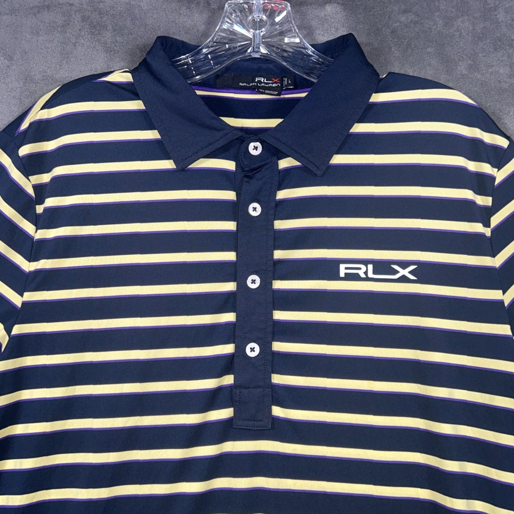RLX Ralph Lauren RLX Ralph Lauren Polo Shirt Mens L Blue Stripe Performance Stretch Golf Size US L / EU 52-54 / 3 - 2 Thumbnail