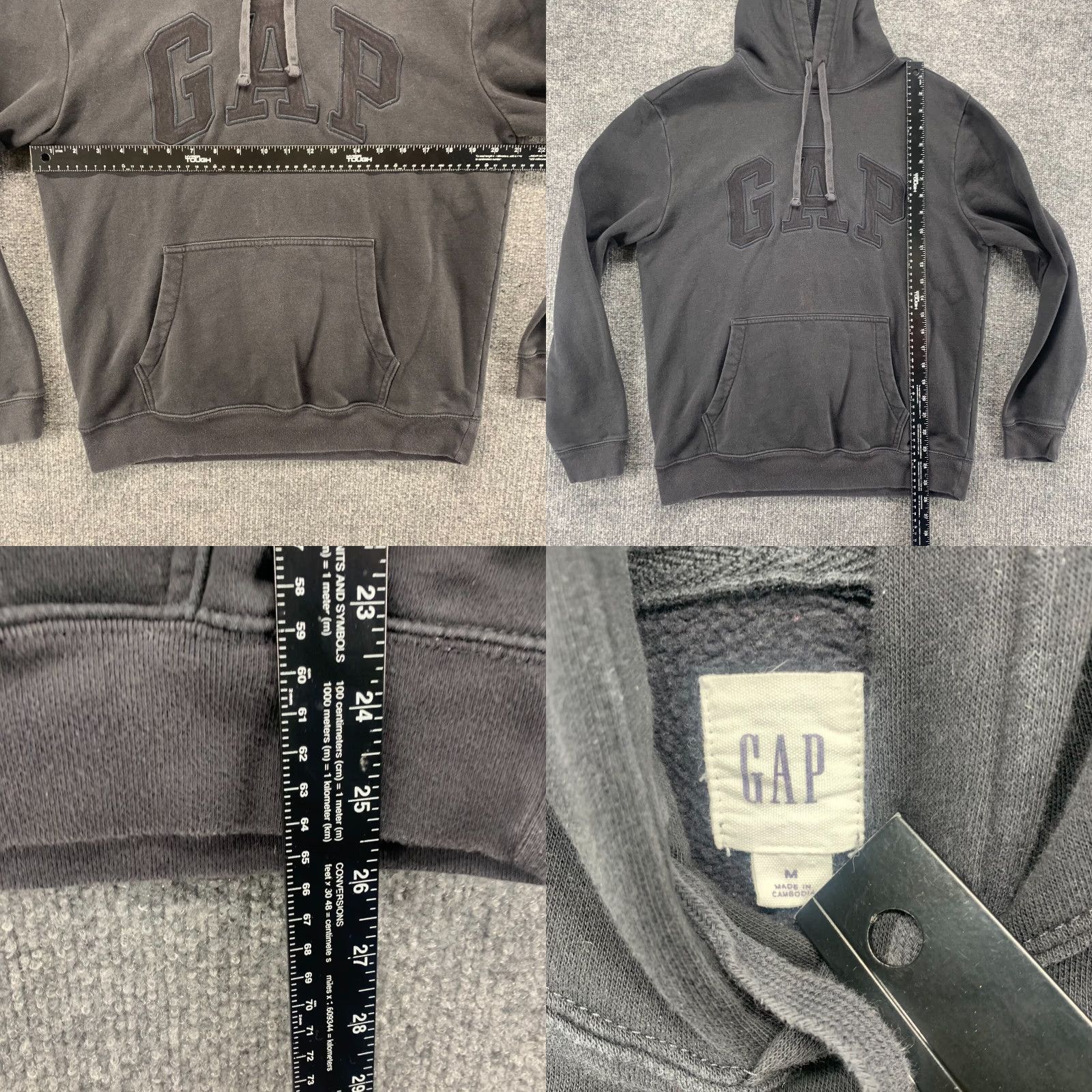 Gap Gap Hoodie Mens Medium M Black Pullover Pocket Active Cotton Polyester Casual Size US M / EU 48-50 / 2 - 8 Thumbnail