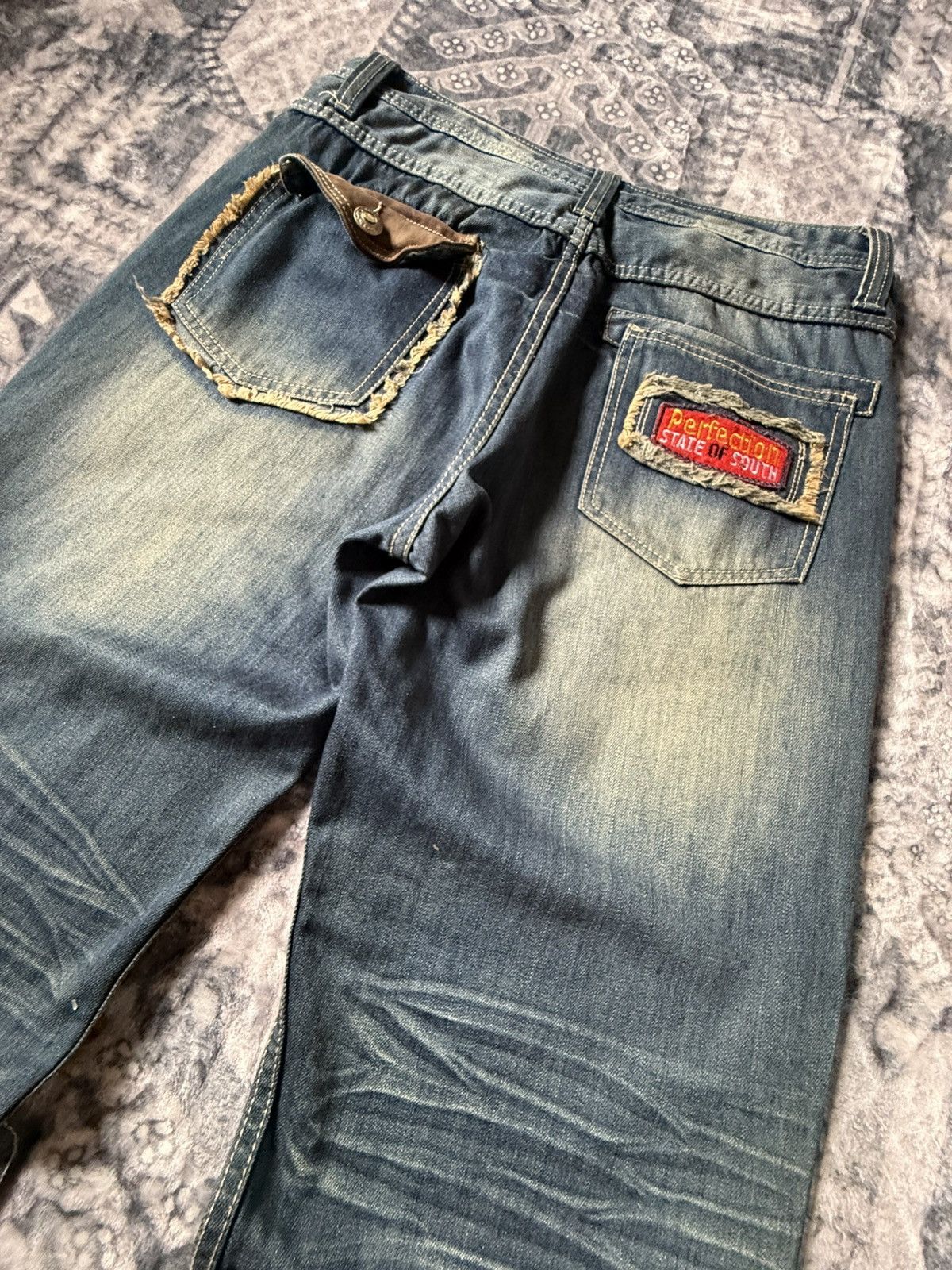 Japanese Brand Vomanie Japan Patch Work Frayed Details Baggy Fit Jeans Size US 32 / EU 48 - 14 Thumbnail
