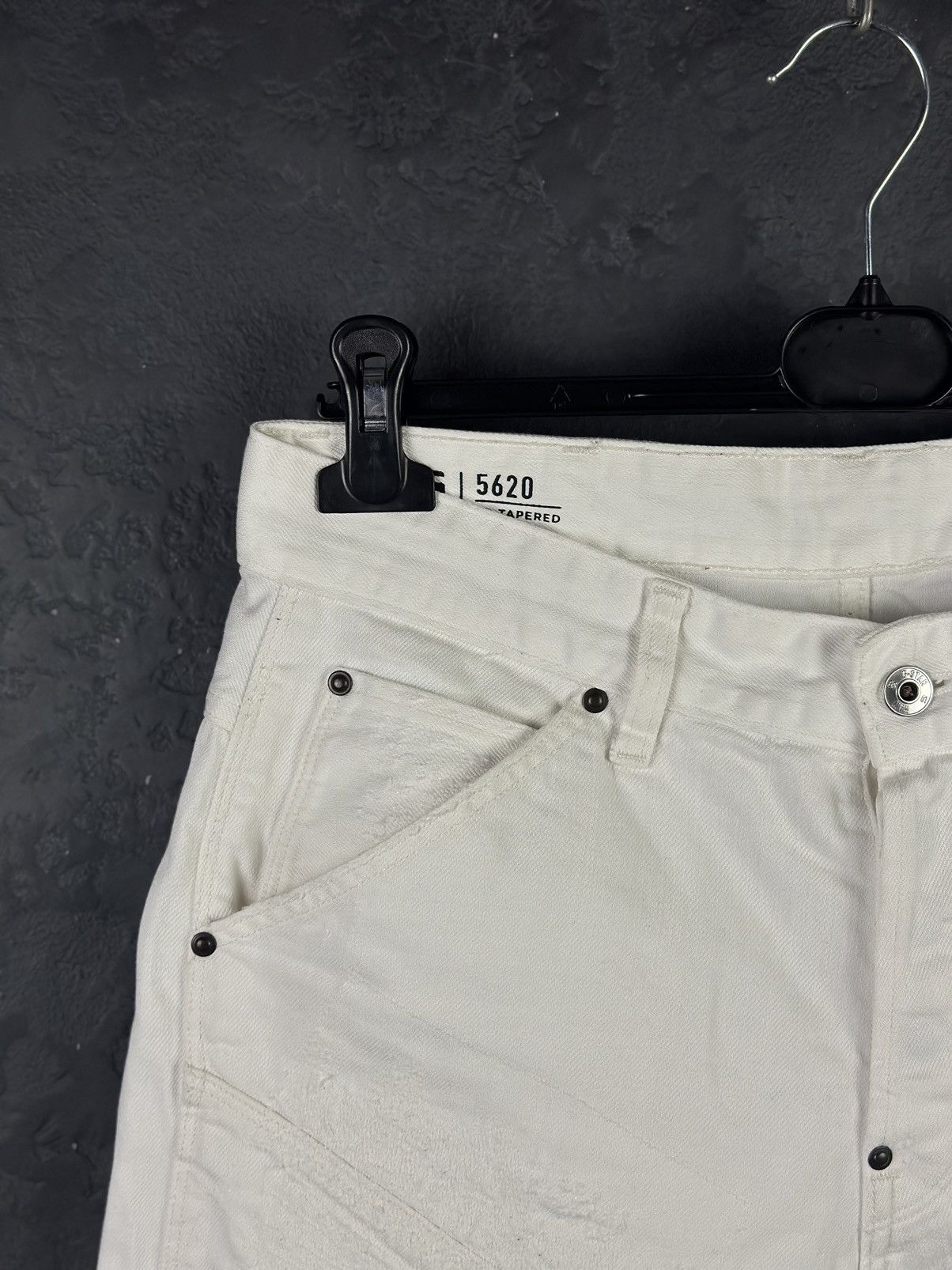 G-Star × Japanese Brand G-Star Raw Denim Biker White Pant Vintage Y2k Hype Rare Size US 30 / EU 46 - 4 Thumbnail