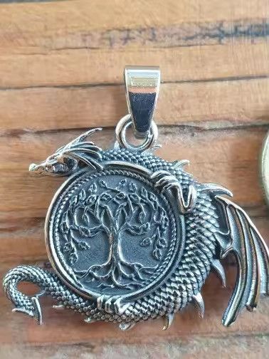 Jewelry Tree of Life and dragon Pendant Necklace Size ONE SIZE - 4 Thumbnail