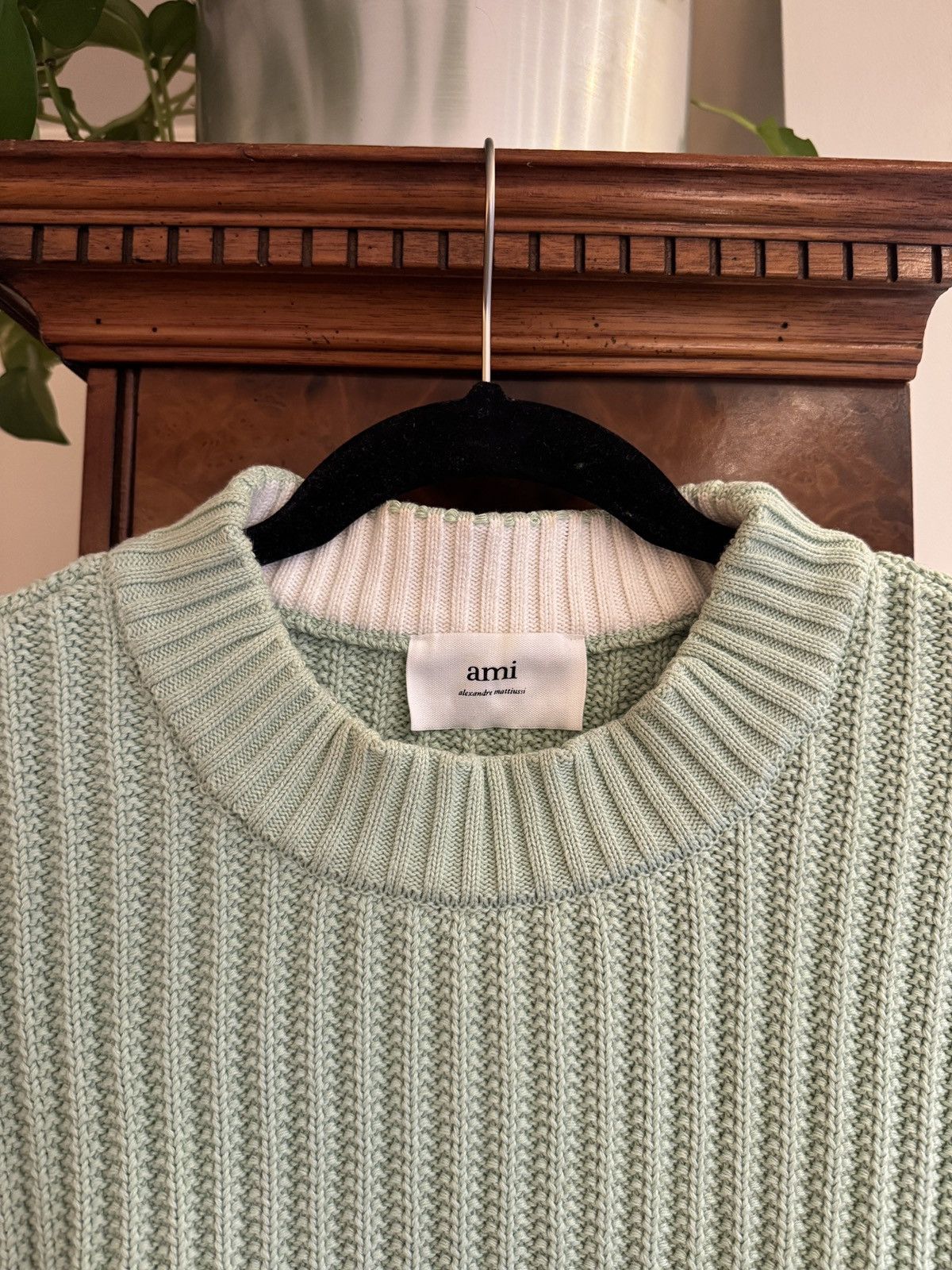 AMI AMI Paris Cotton Wool Blend Mint/Green Ribbed Sweater Size US S / EU 44-46 / 1 - 3 Thumbnail