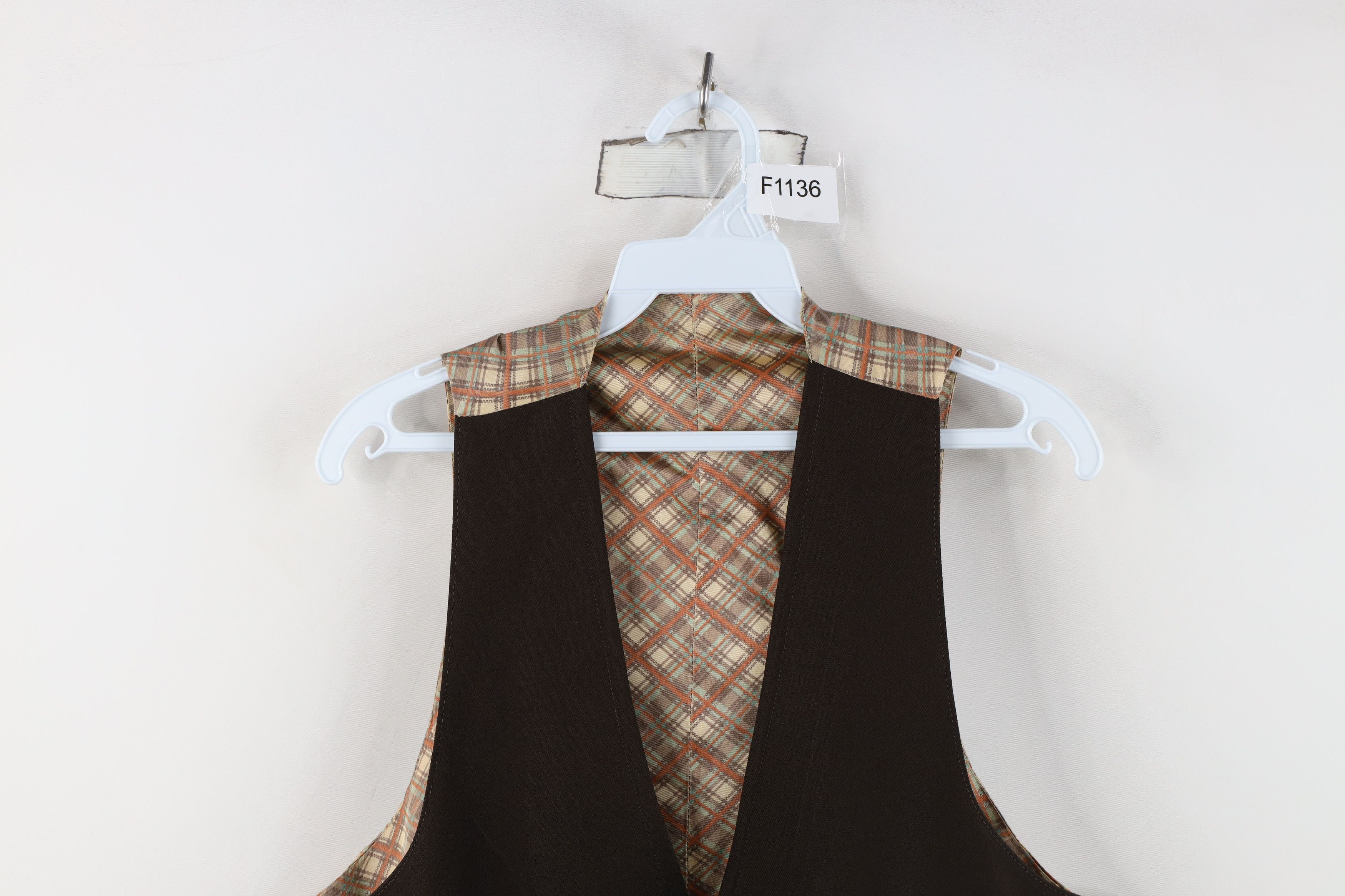 Vintage Vintage 50s 60s Rockabilly Wool Silk Suit Vest Jacket Brown Size US L / EU 52-54 / 3 - 2 Thumbnail