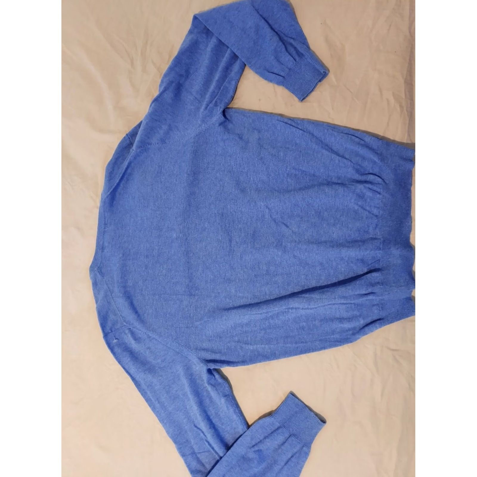 Brooks Brothers Mens Brooks Brothers V-Neck Sweater M Medium Blue Cotton Size US M / EU 48-50 / 2 - 6 Thumbnail