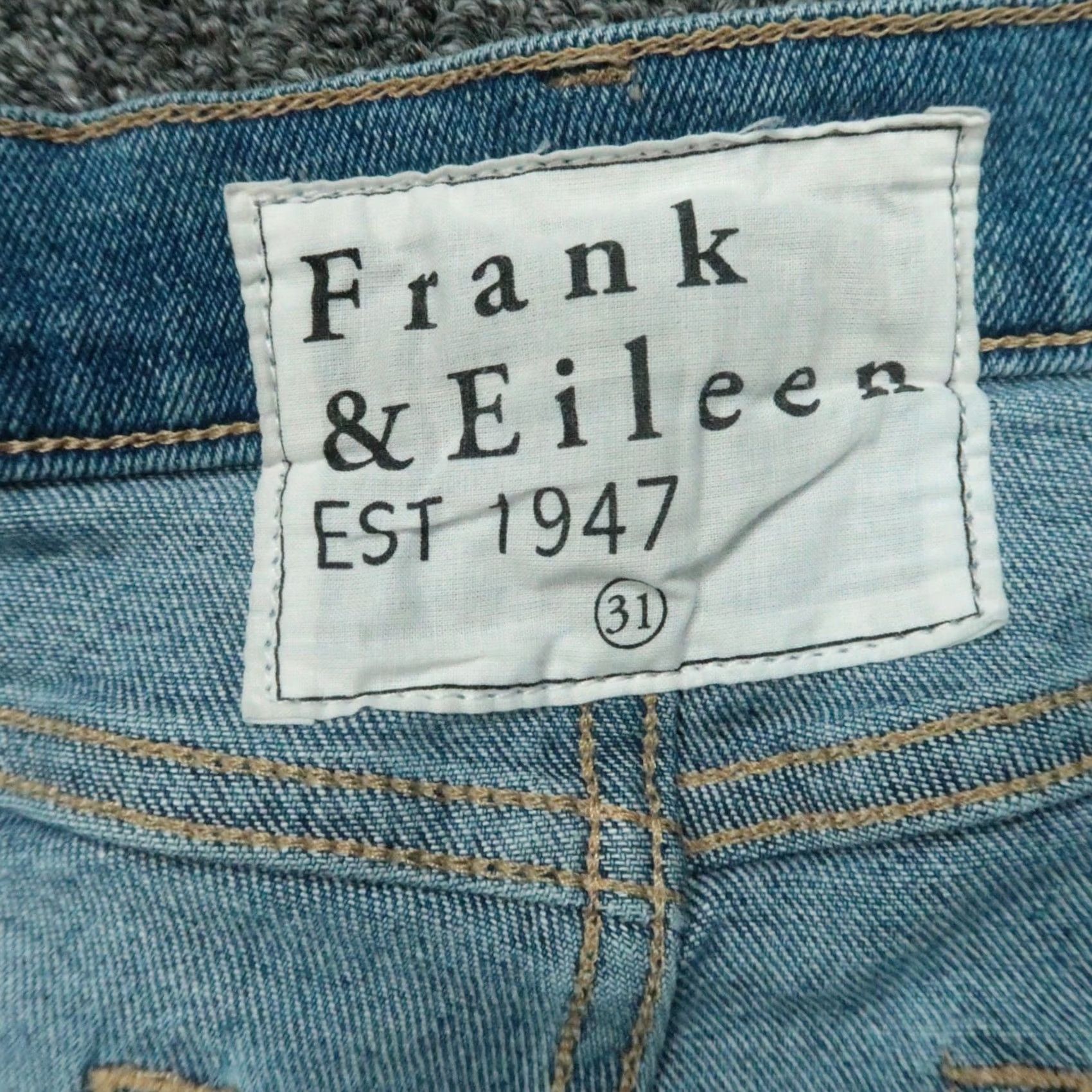 Frank & Eileen Frank Eileen Jeans Womens 31 Blue Cork Frayed Raw Hem Straight 31x26 Size 24" / US 00 / IT 34 - 4 Thumbnail