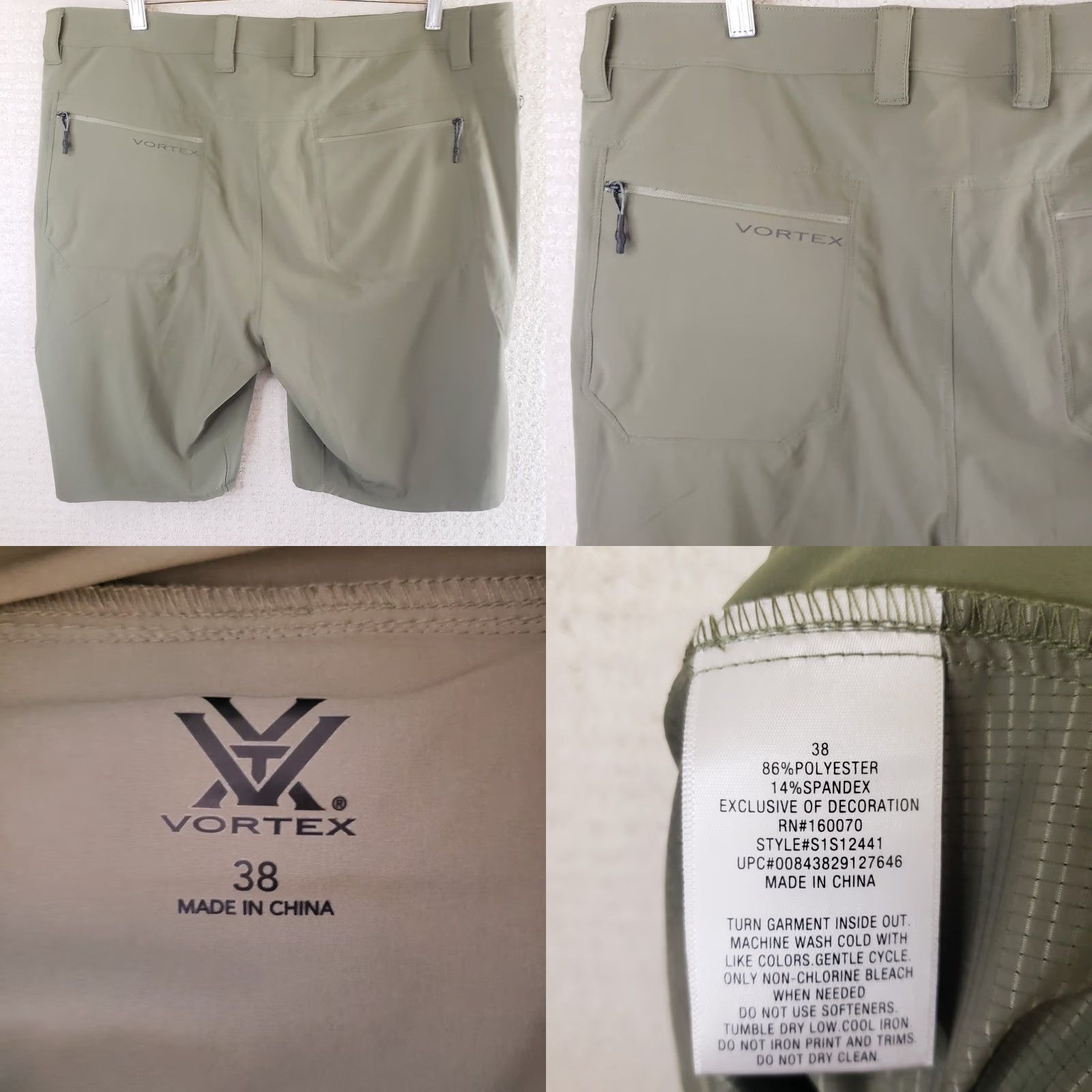 Vintage Vortex Sun Slayer Shorts Green Mens 38 Zip Pockets Spandex Stretch Cargo Outdoor Comfort 10in Inseam Regular Size US 38 / EU 54 - 8 Thumbnail