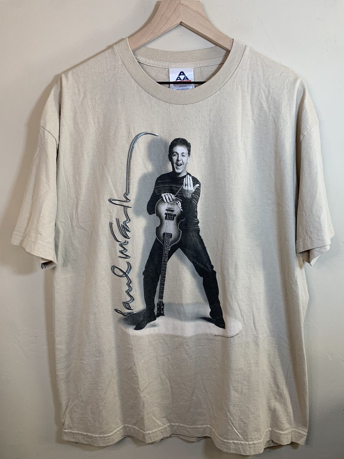 Band Tees × Giant × Vintage *RARE* Vintage 2002 Paul McCartney Beatles Tour Giant Shirt Size US XL / EU 56 / 4 - 1 Thumbnail