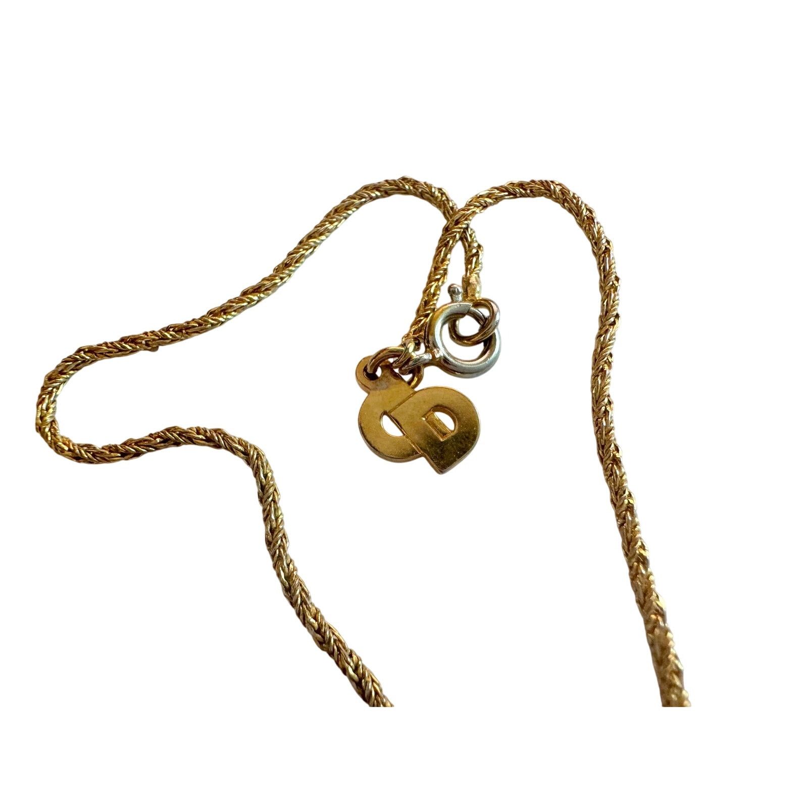 Dior Christian Dior Rhinestone Gold Plate Necklace 16" Size ONE SIZE - 9 Thumbnail