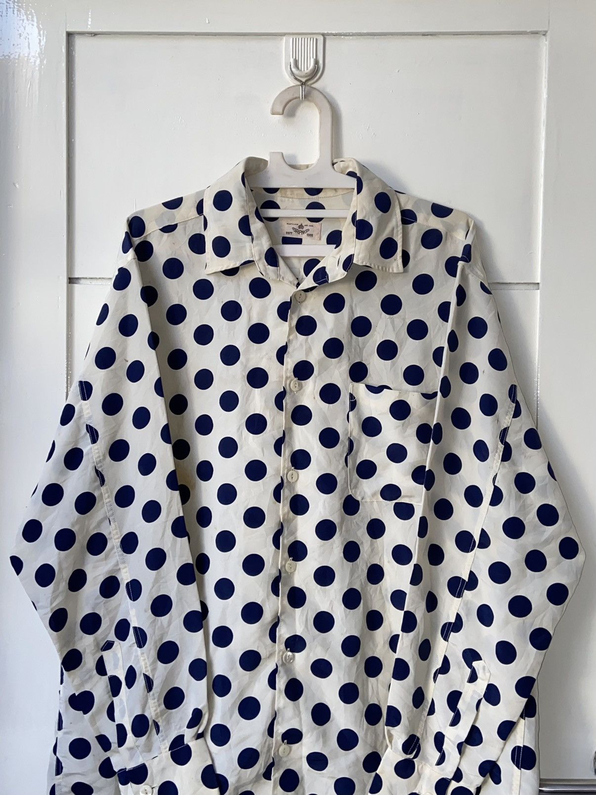 45rpm 45RPM White Shirt Polkadot Patterned Size US L / EU 52-54 / 3 - 11 Thumbnail